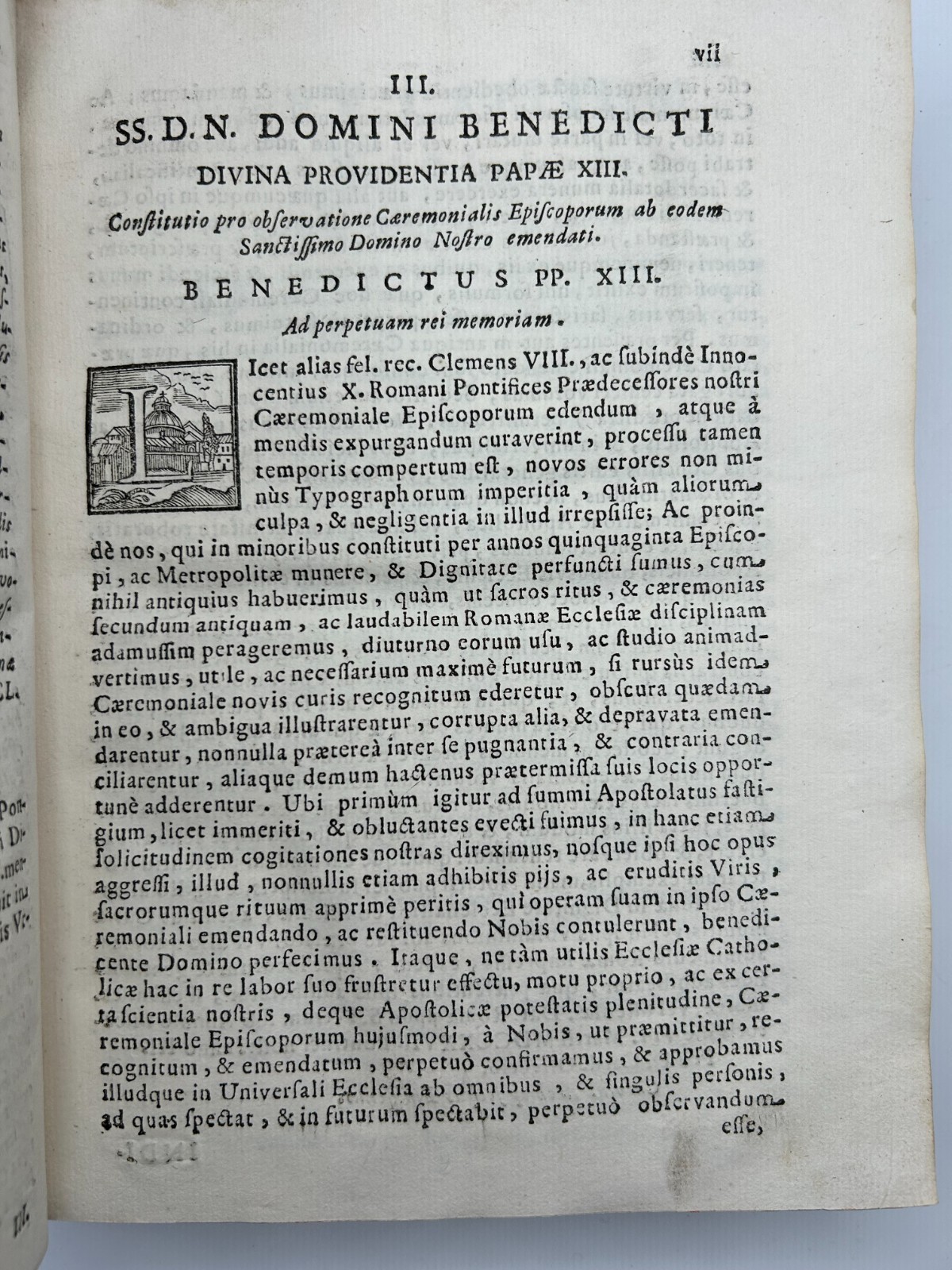 1729 Caeremoniale Episcoporum Catholic Church Antiquarian Rare Book VG Condition