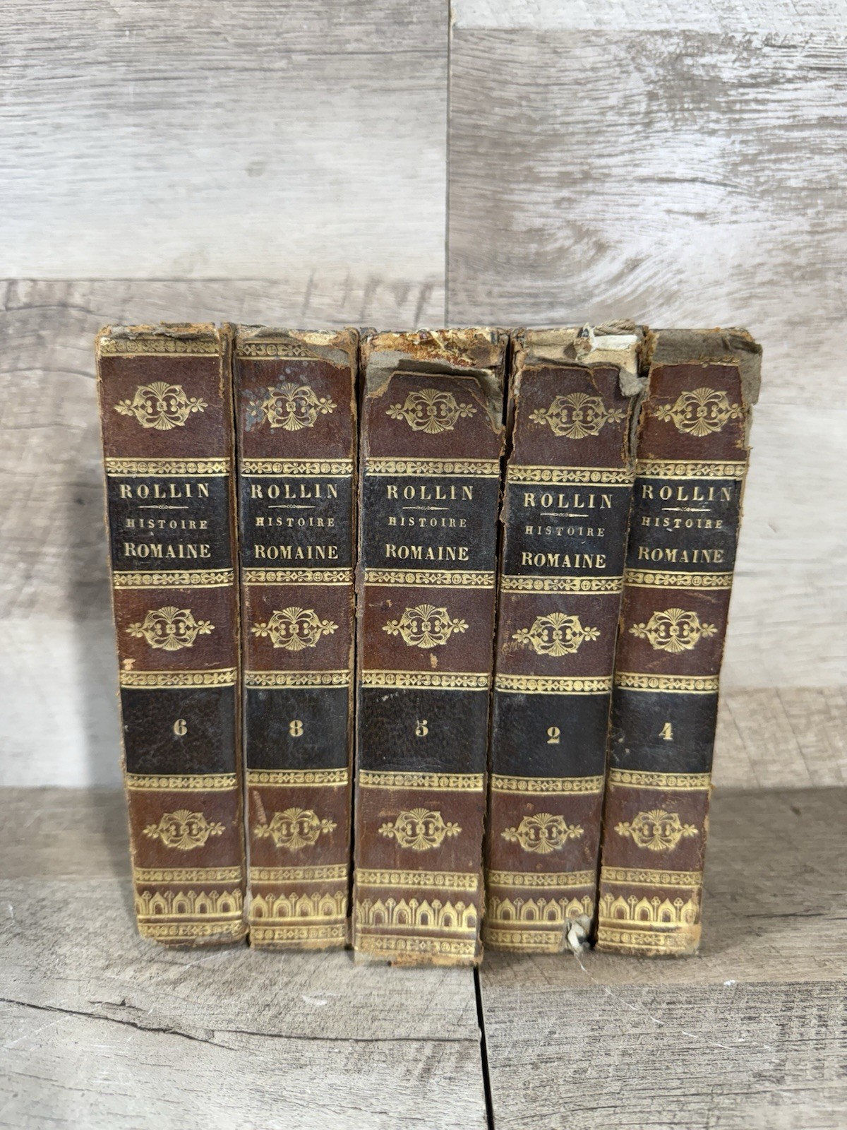 1782 Charles Rollin Historie Romaine Vol 2 3 4 6 8 Half Leather French
