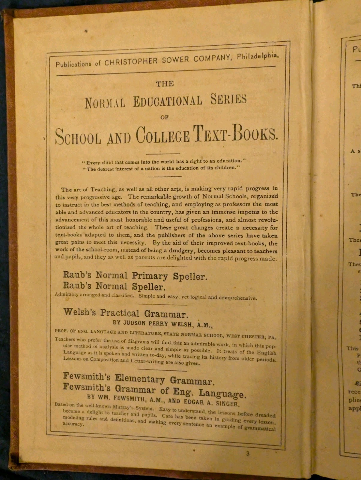The New Mental Arithmetic 1873 Hardcover Book Edward Brooks, A.M. PH.D. Antique