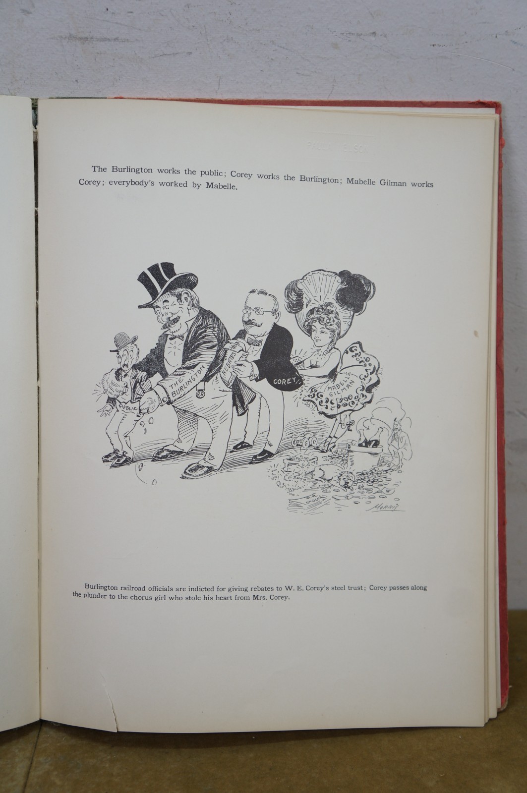 1908 William C. Morris Spokesman Review Cartoons Political Satire Book 12″