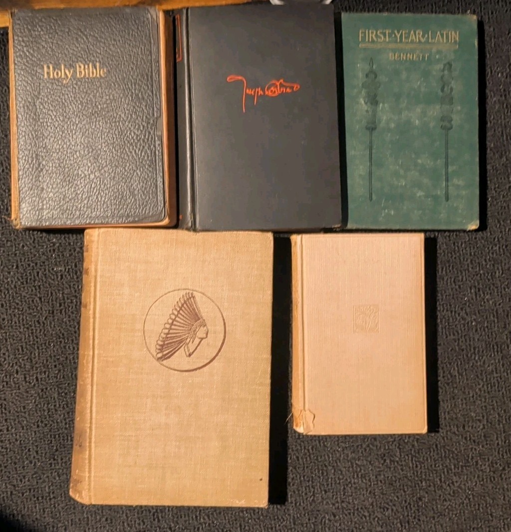 Early 1900s Antique Books 5 Conrad, Bennett,Howard, Tangermen,Bible