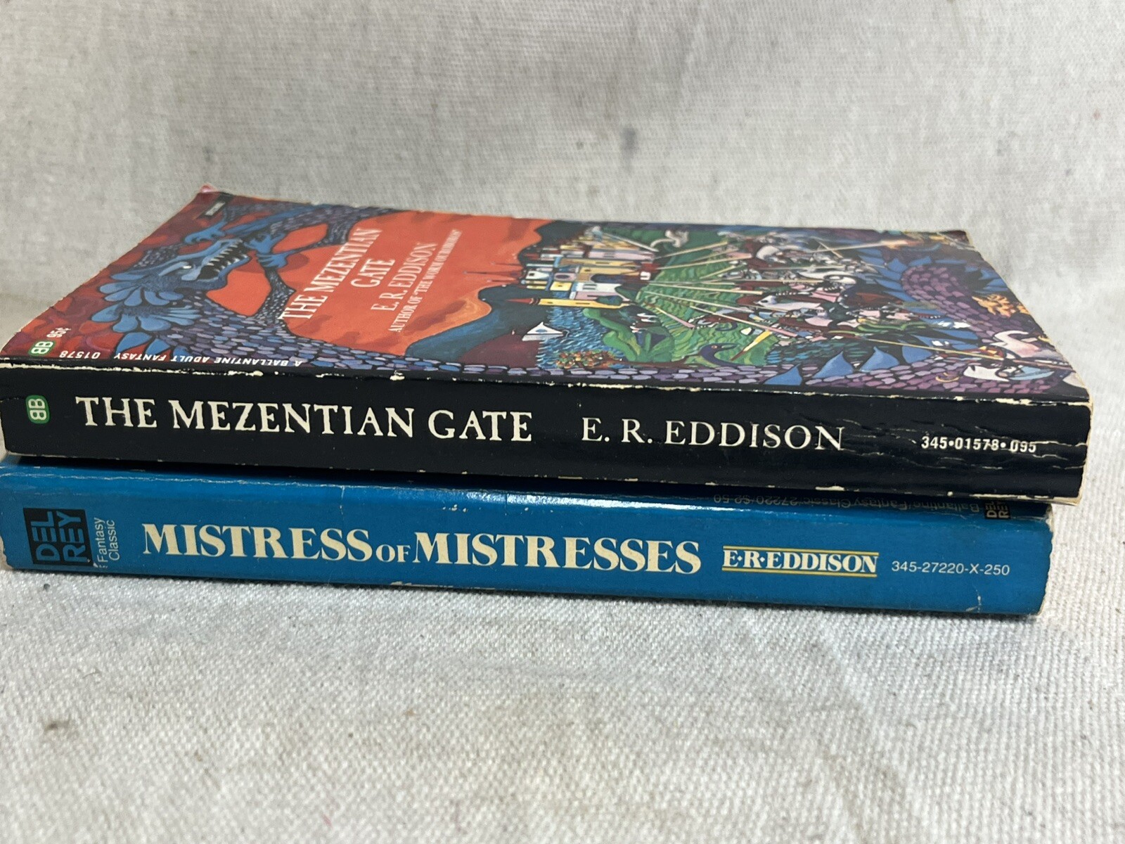 E.R. Eddison Book Lot Of 2 VTG Fantasy Sci Fi Novels Del Rey V6399