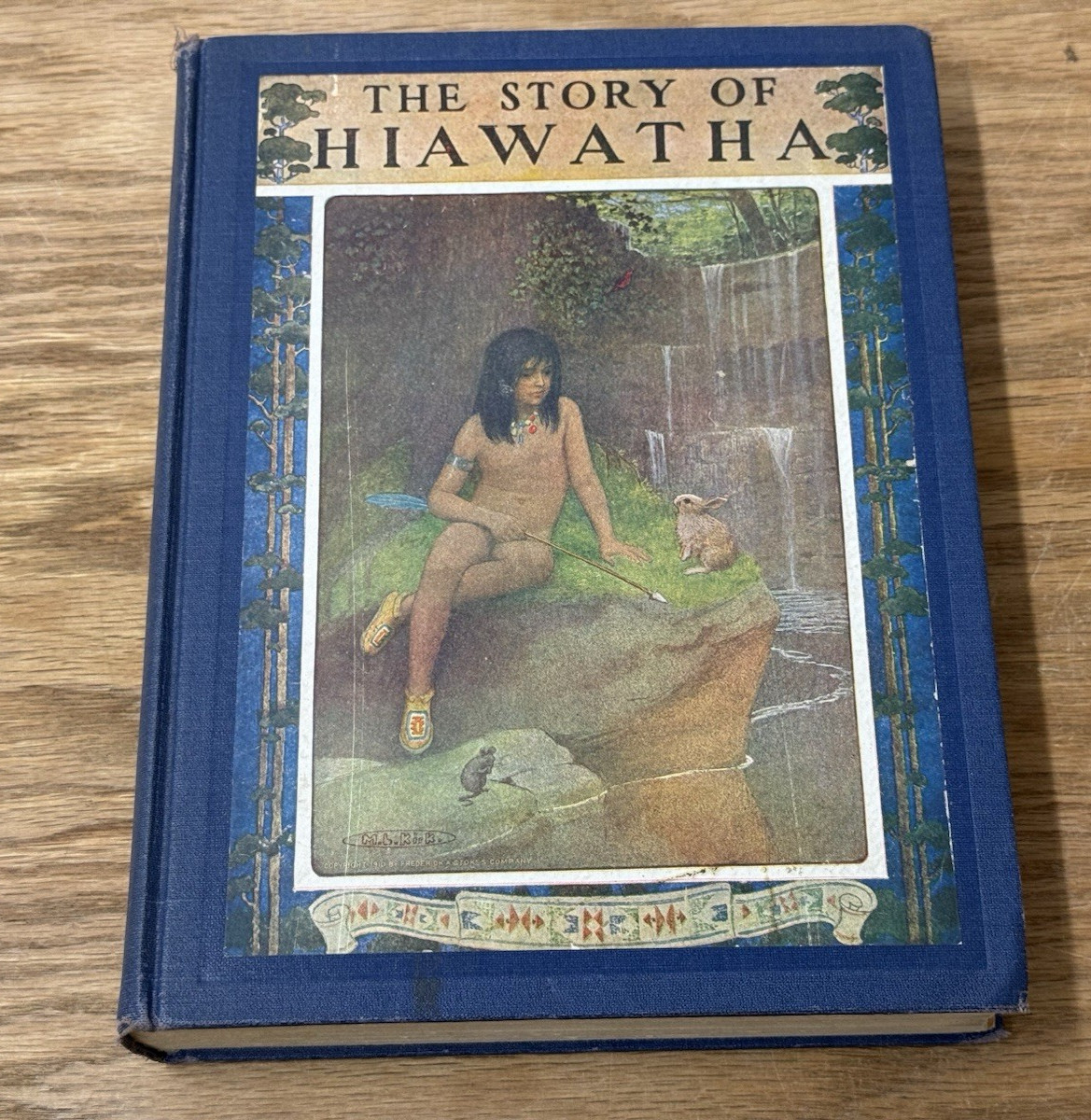 Antique Book: The Story of Hiawatha by Clayton Edwards (1910 HCDJ 1st Edition)