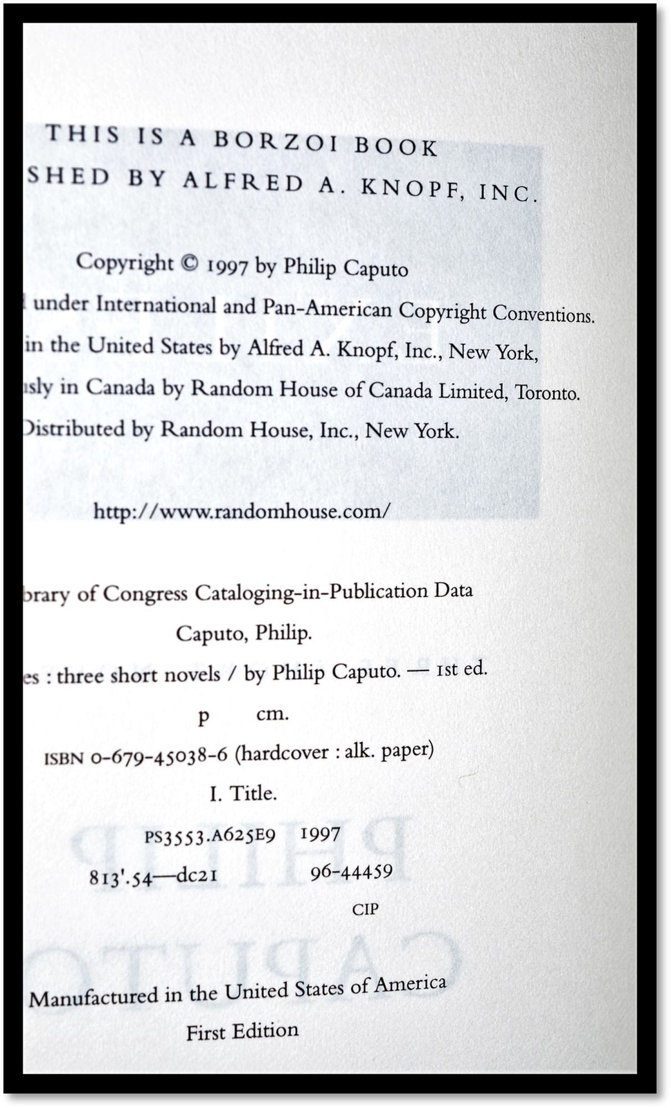 Philip Caputo / Exiles 1st Edition 1997 GIFT QUALITY