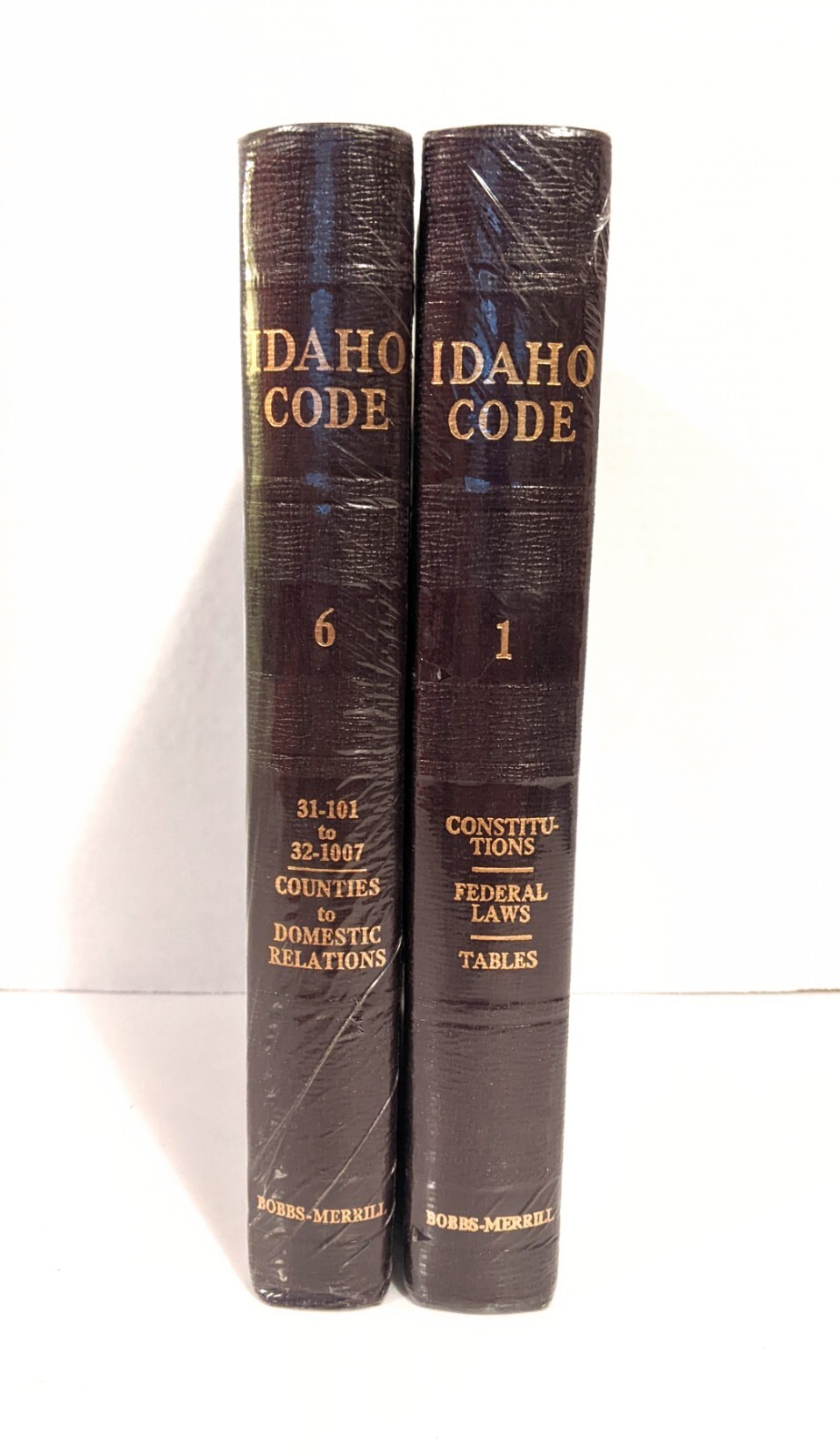 Idaho Code Bobbs-Merrill Constitutional Federal Laws Vol 1 & Domestic Relations