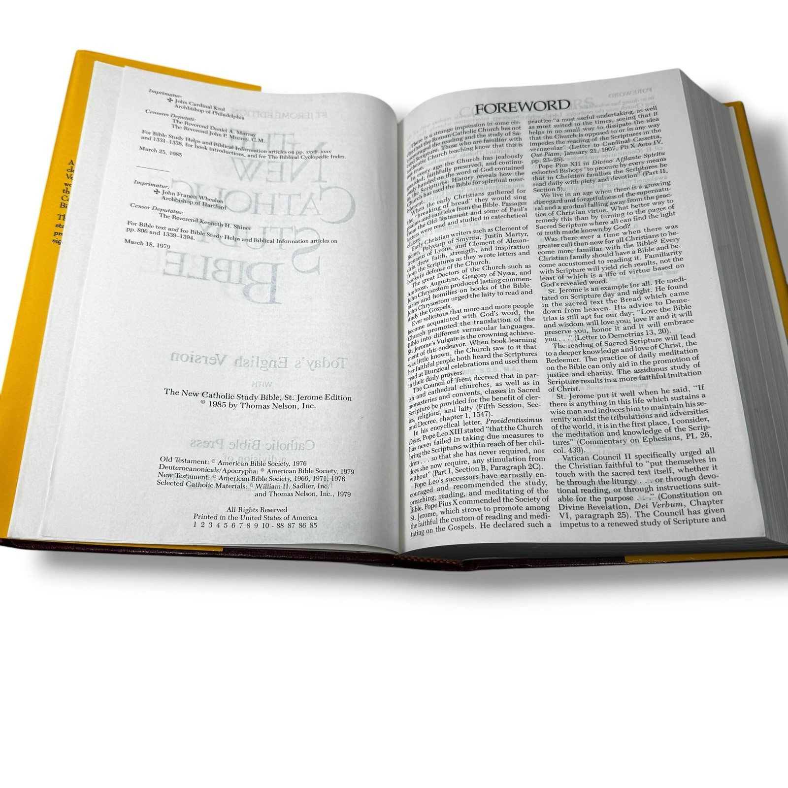 The New Catholic Study Bible St Jerome Edition Hardcover 1985 Thomas Nelson HC