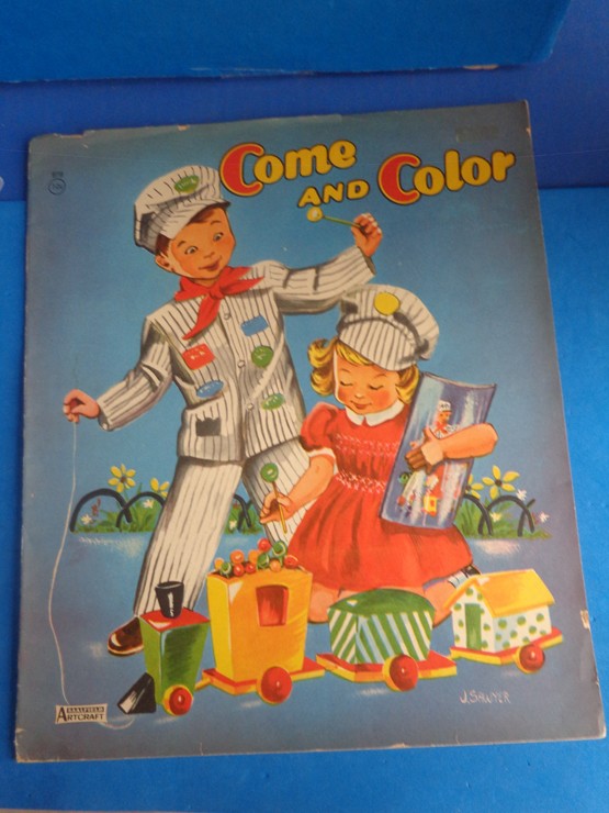 VINTAGE COLORING BOOK „COME AND COLOR- MID CENTURY SAALFIELD ARTCRAFT