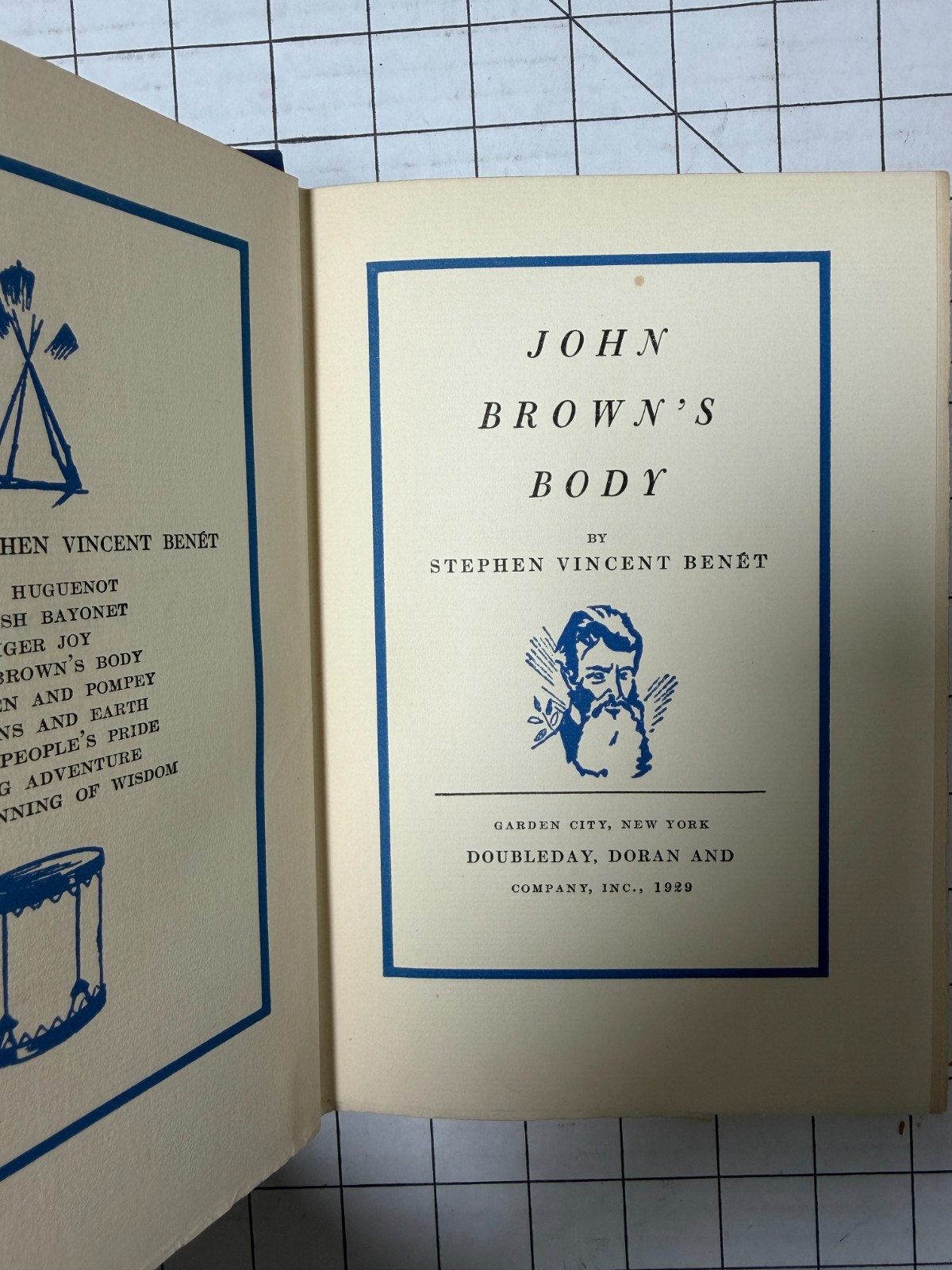 John Brown’s Body by Stephen Vincent Benét 1929, Hardcover Doubleday Ships Fast