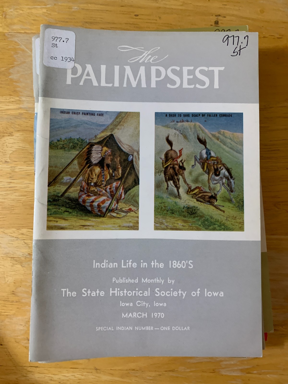 Lot of 12 PALIMPSEST Magazines – 1970 – State Historical Society of Iowa
