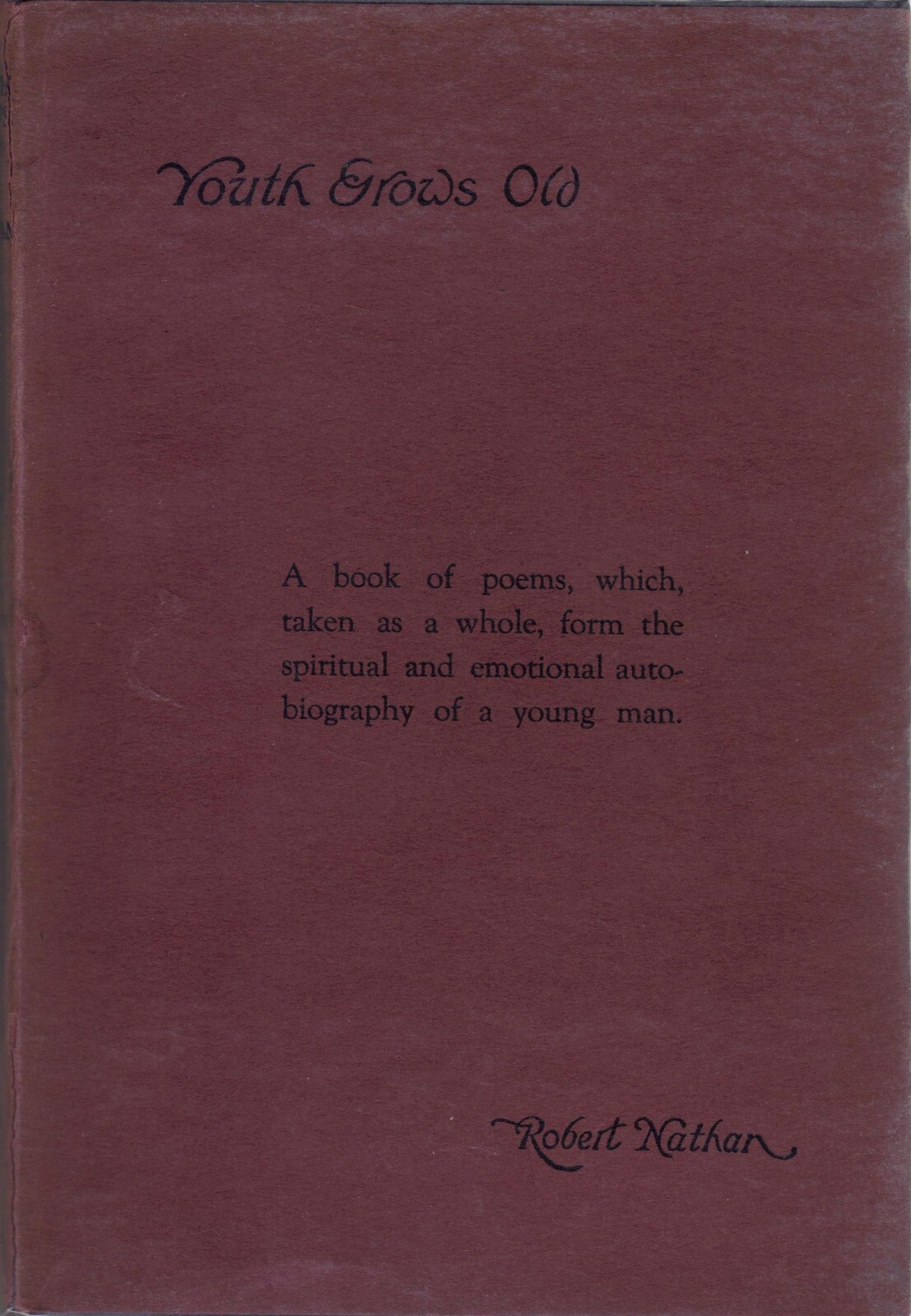 Youth Grows Old by Robert Nathan (Robert M. McBride, 1922, Hardcover)