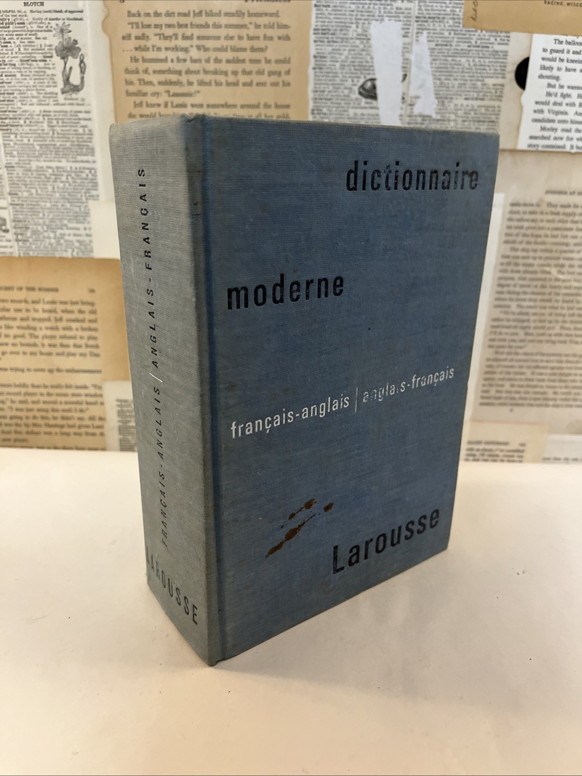 Dictionnaire Moderne Francais-Anglais Larousse Hardback Book 1960