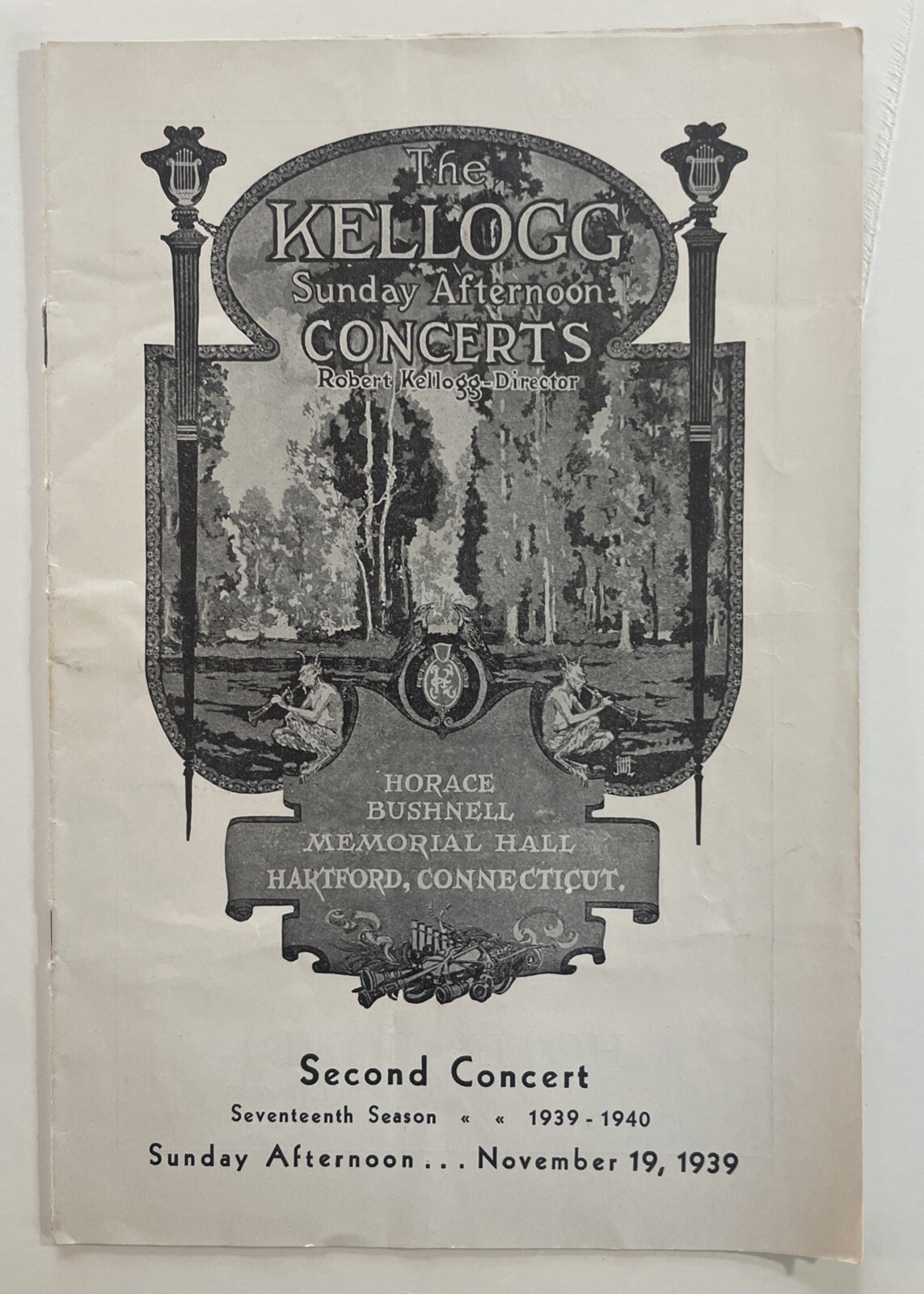 The Kellogg Sunday Afternoon Concert Nov 19th 1939 Robert Kellogg Hartford Conn