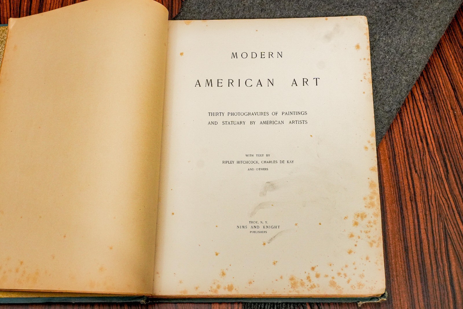 Nice Oversized Antique Illustrated Victorian Book Modern American Art