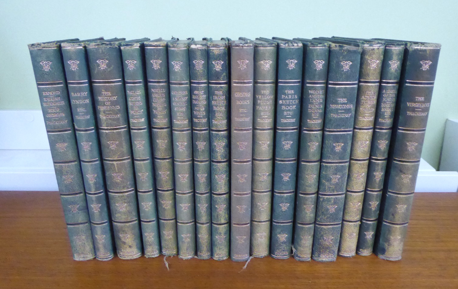 x16 Vintage William Makepeace Thackeray Leather Books Henry Frowde Oxford