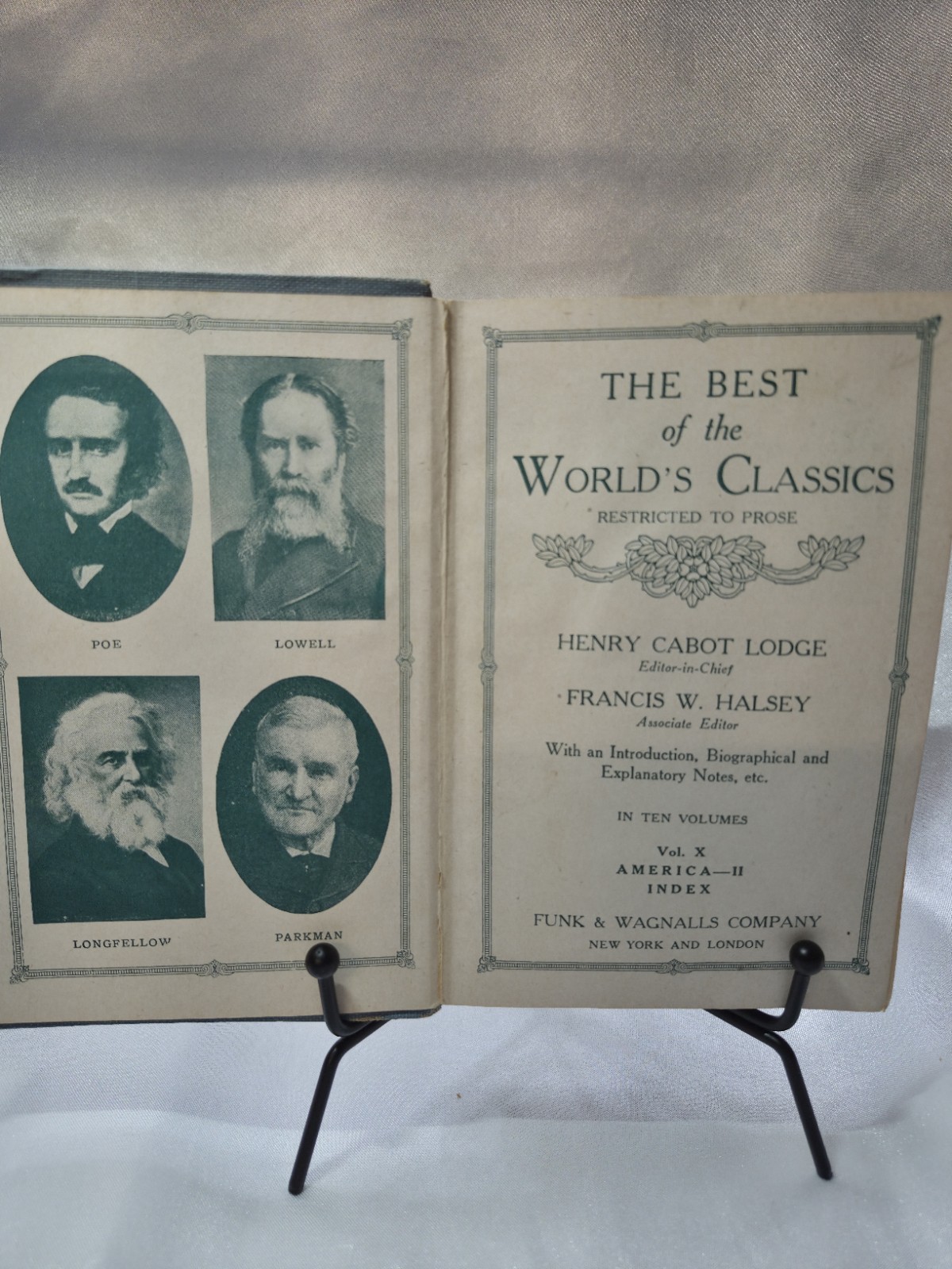 1909 Best of the World’s Classics Vol 10 America II Index Funk & Wagnalls HC
