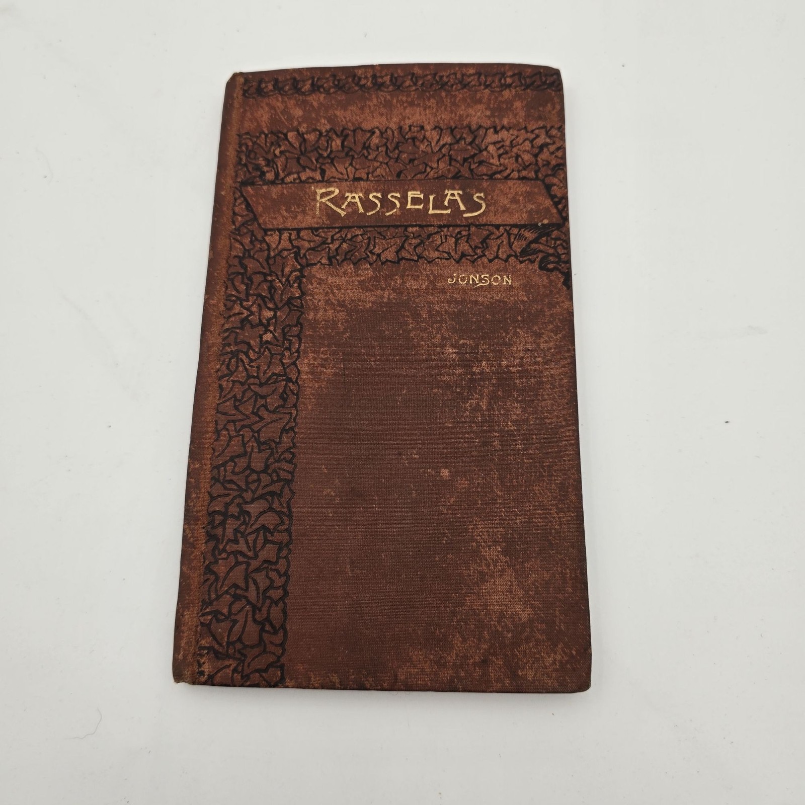 Rasselas By Samuel Johnson Antique Hardcover 1887 Brown Cloth Ivy Design Vintage