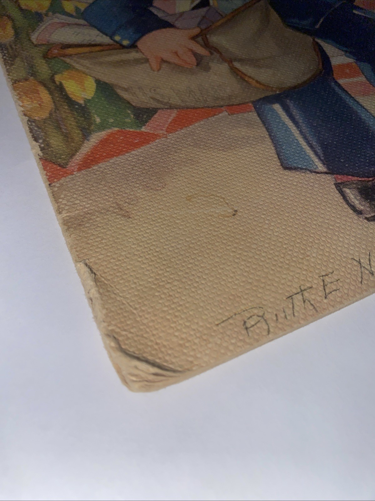 Let’s Play Store, Let’s Play Postman Vtg Linen Children’s Books 1936 13” X 12”