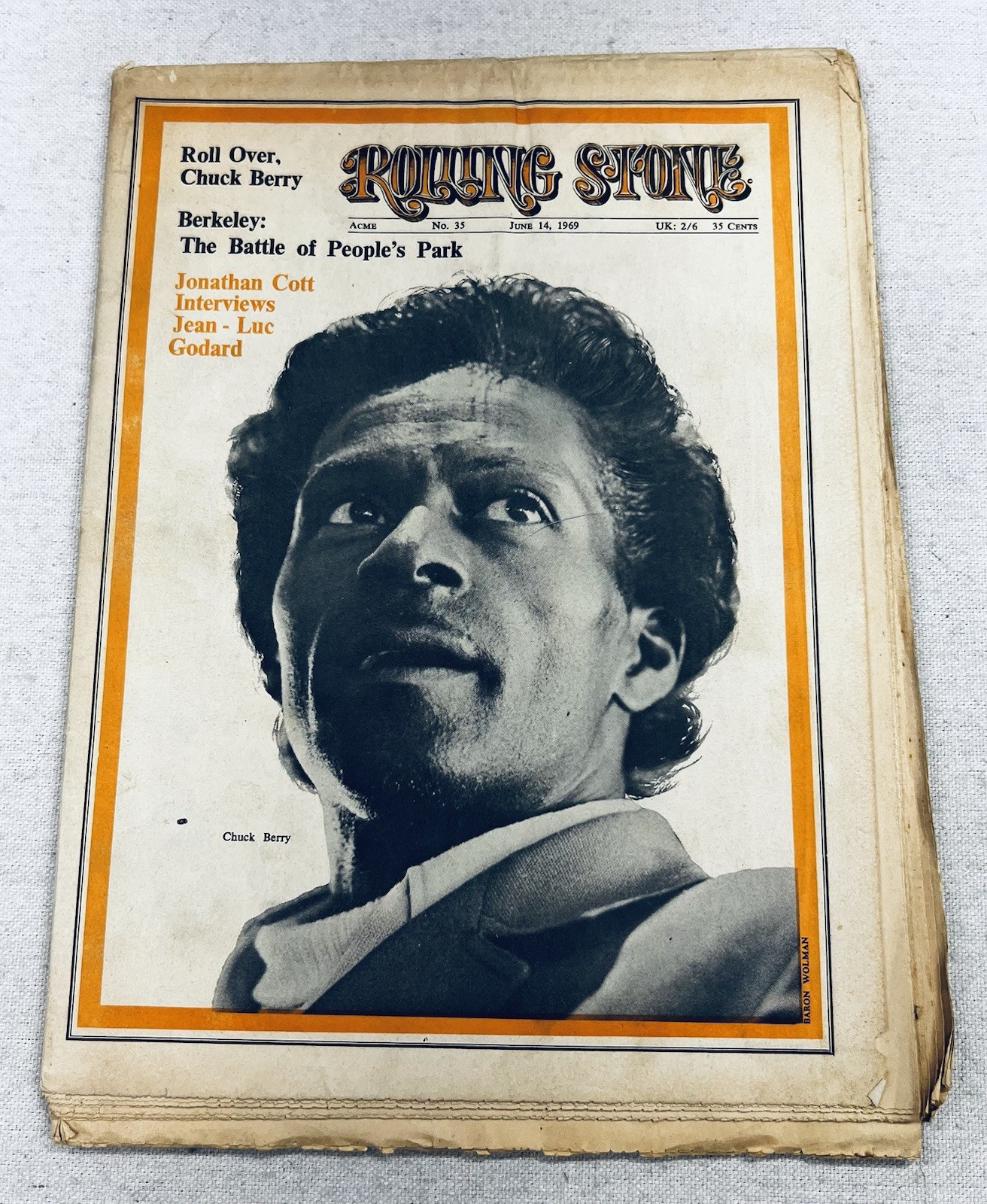 Rolling Stone Magazine No. 35 June 14 1969 Chuck Berry Cover Godard Interview