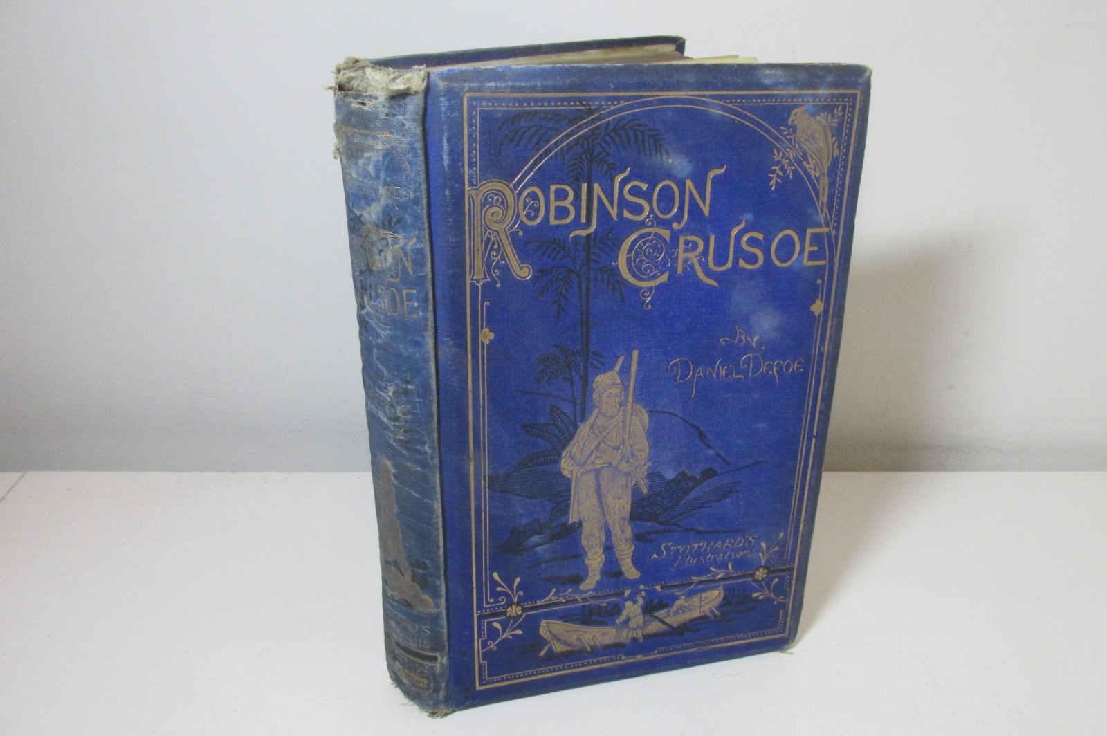 The Life & Adventures of Robinson Crusoe by Daniel Defoe, 1890, illustrated.