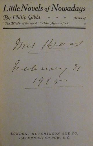 LITTLE NOVELS OF NOWADAYS by Philip Gibbs 1924