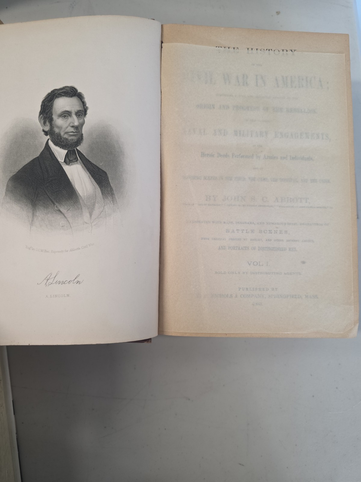 Antique Book: Abbott History Civil War America Volume 1 & 2 – Nichols 1883