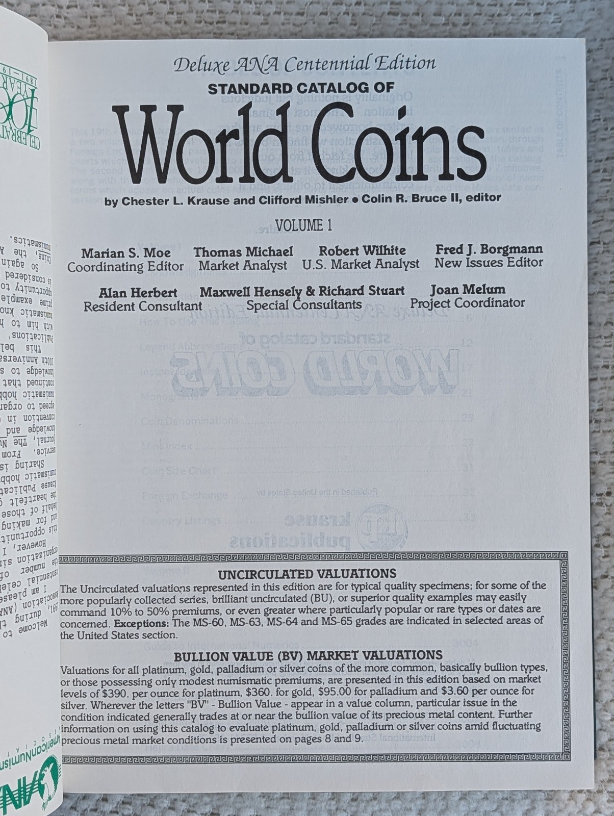 Deluxe ANA Centennial Edition Standard Catalog of World Coins, 2 Volume Box Set