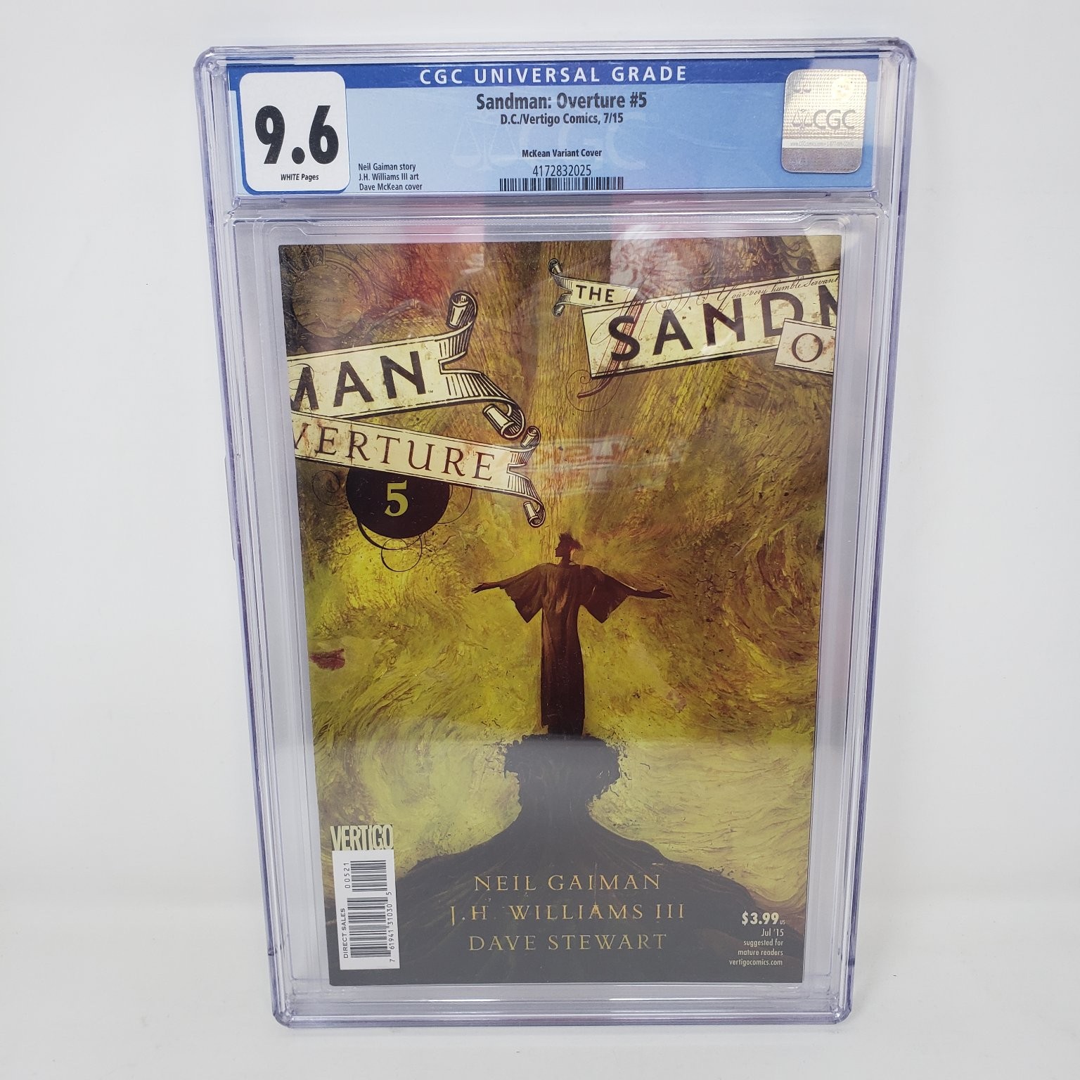 Sandman: Overture #5 Neil Gaiman McKean Variant Cover 2015 CGC 9.6 White Pages
