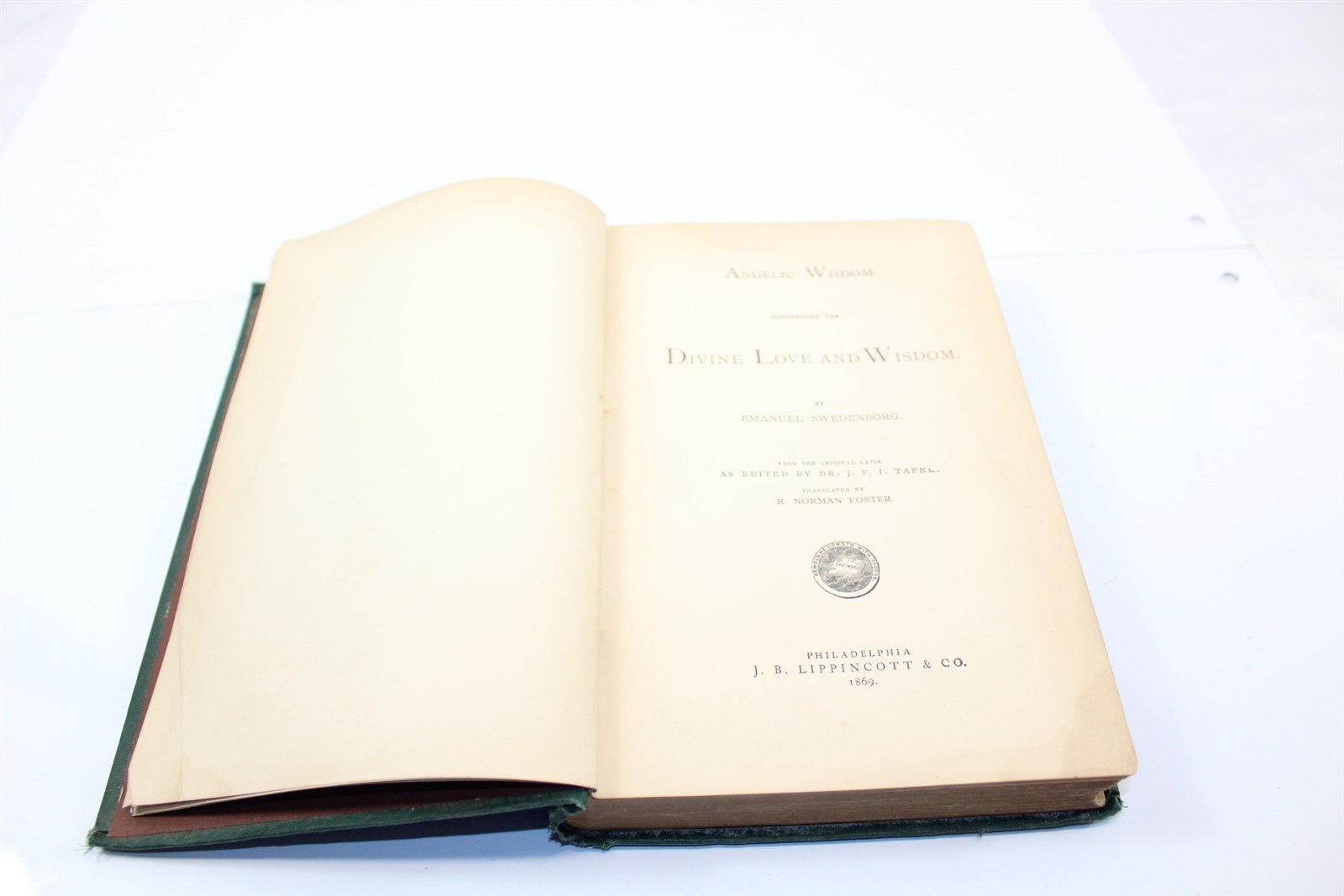 Hardcover Book „Divine Love And Wisdom“ Swedenborg 1869 Antique Collectible