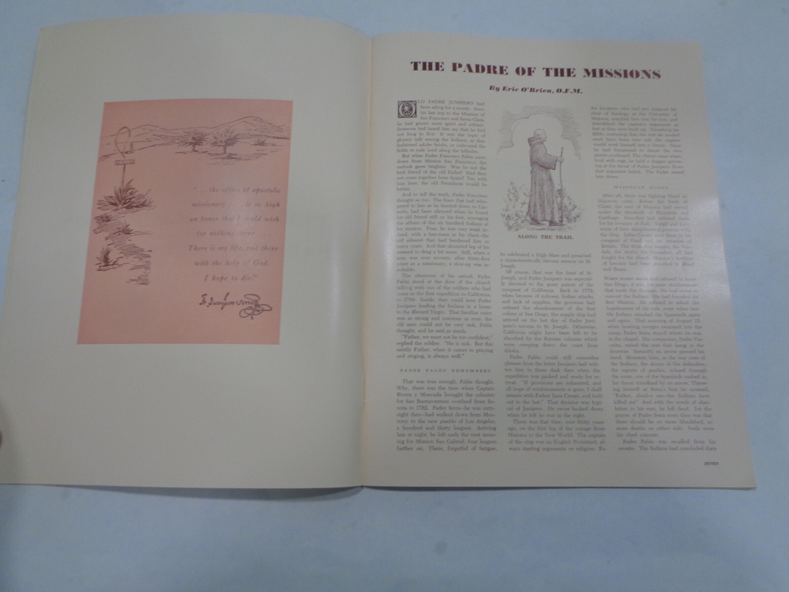Padre Junipero Serra and the California Missions 1949 Travel Booklet History