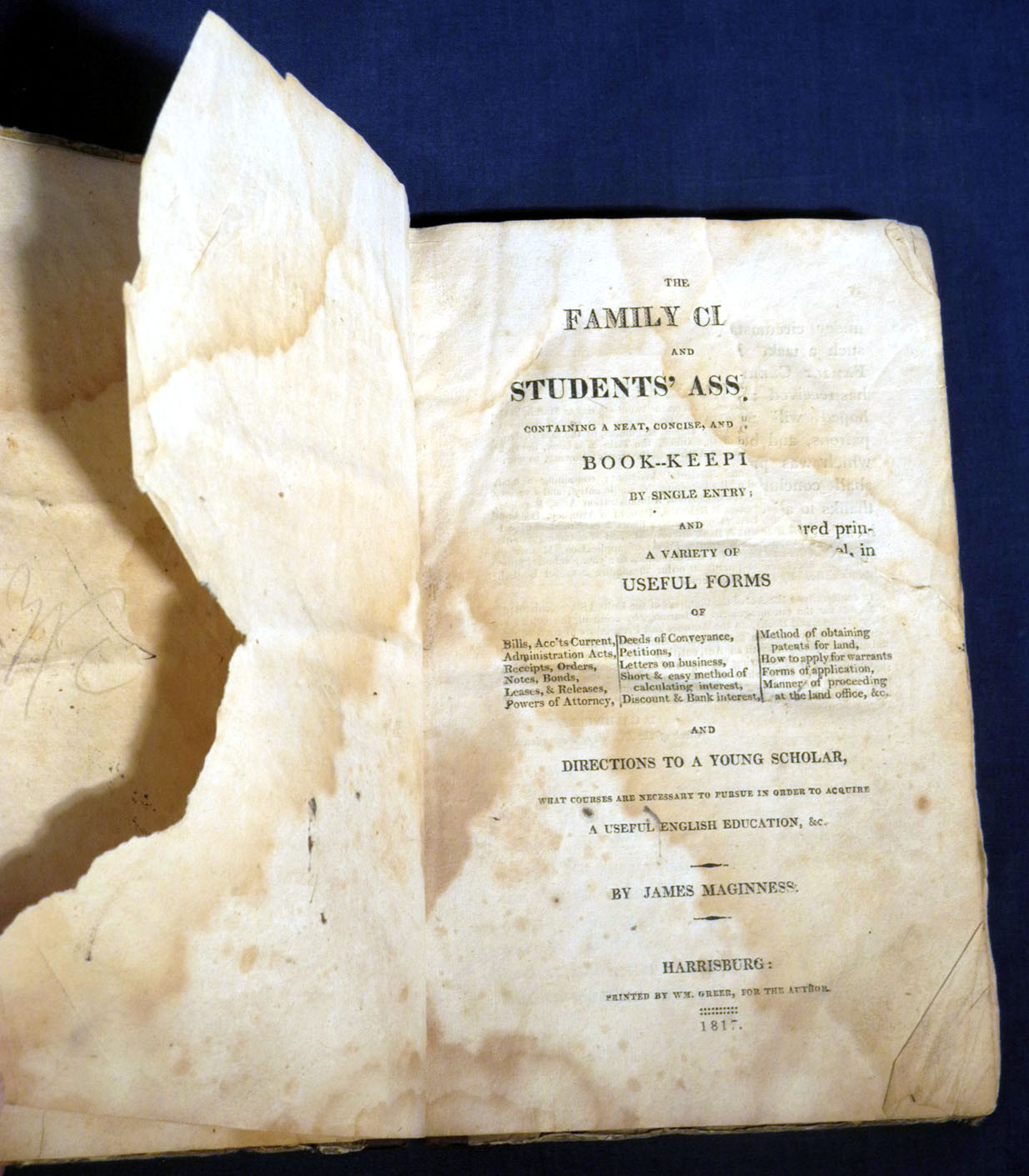 1817 The Family Clerk and Student’s Assistant by James Maginness HC Bookkeeping