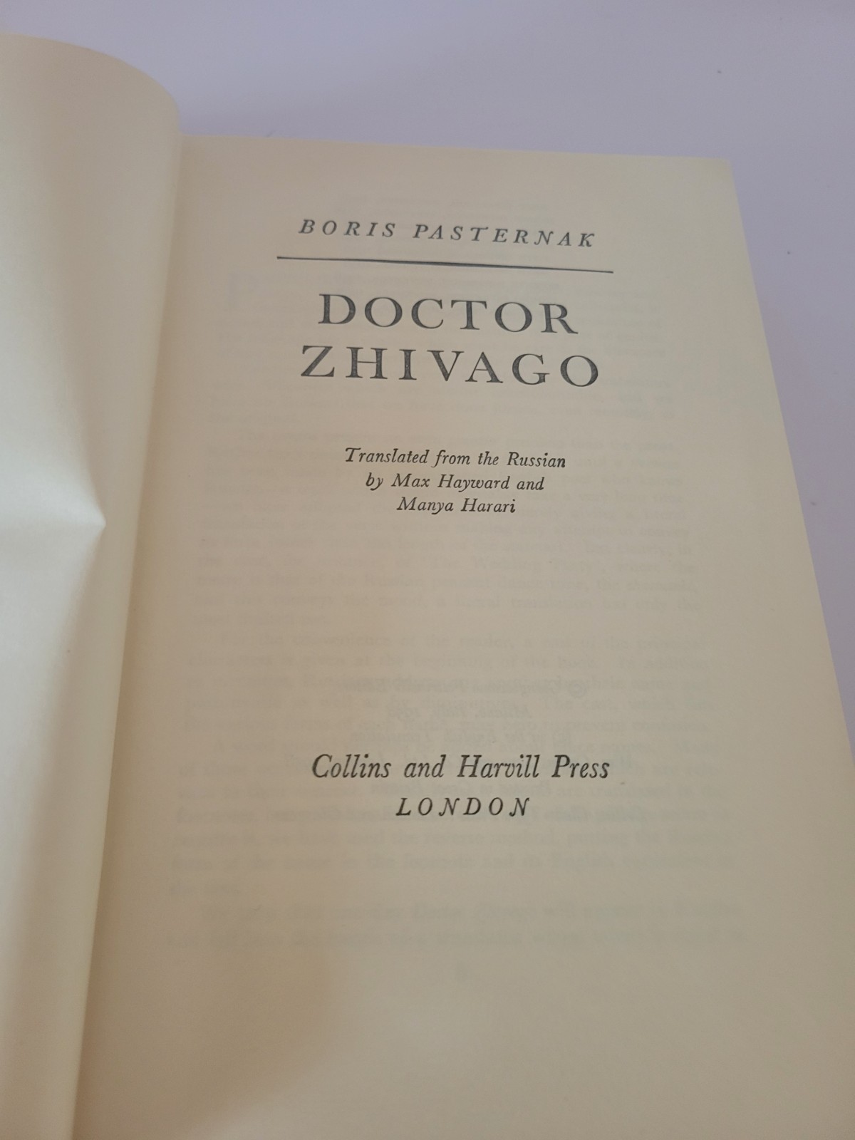 Vintage First 1st Edition 9th Printing / Impression HC DJ Dr. Zhivago 1958