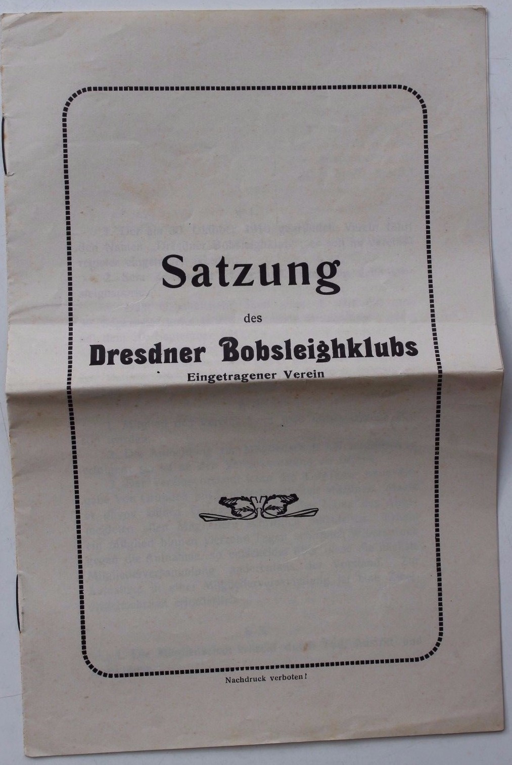 28335 Satzung des Bobsleighklub Dresden 1911
