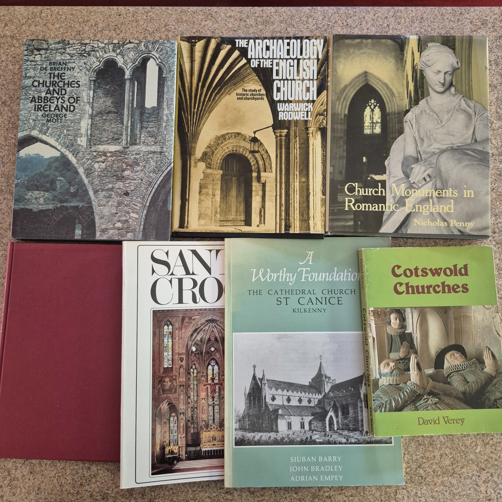 Antique Church Book Lot of 7/ Cotswold Churches, Abbeys of Ireland, Gerald Boyce