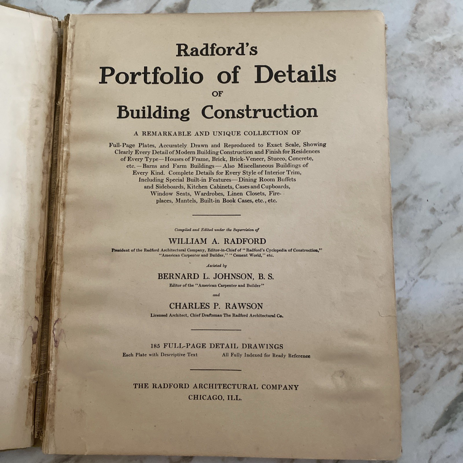 Radford’s Details of Building Construction 185 Plates 1911 Antique Architecture