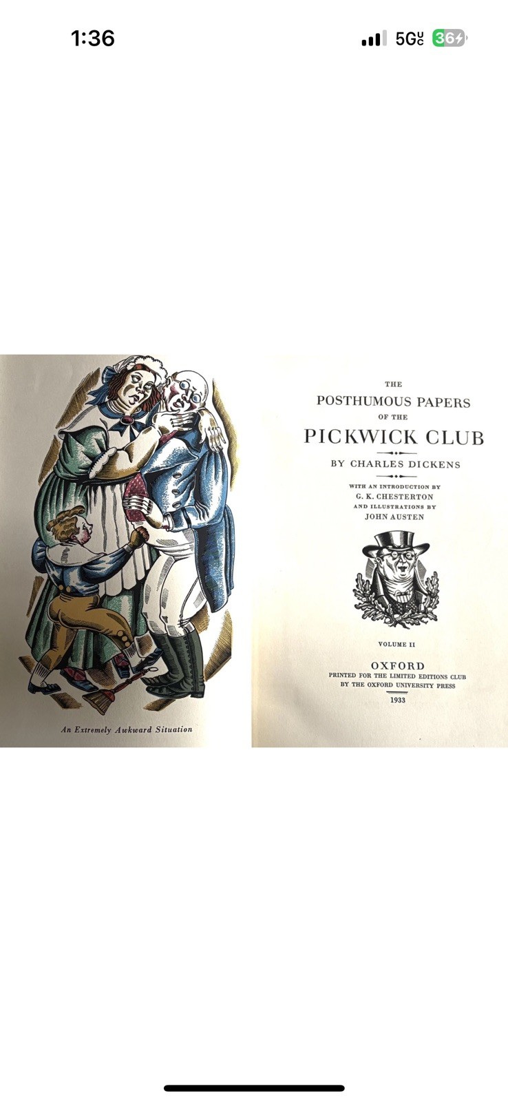 Charles Dickens / POSTHUMOUS PAPERS OF THE PICKWICK CLUB Limited Editions Club