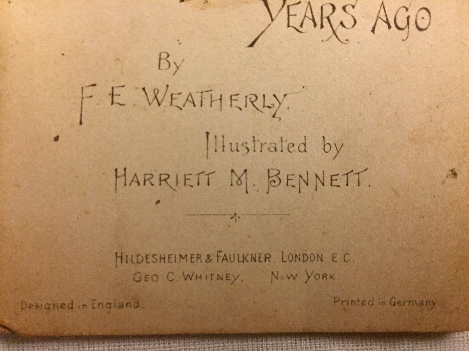 ANTIQUE COPY OF „THE LITTLE LOVERS“ by FRED E. WEATHERLY, ILLUSTRATED