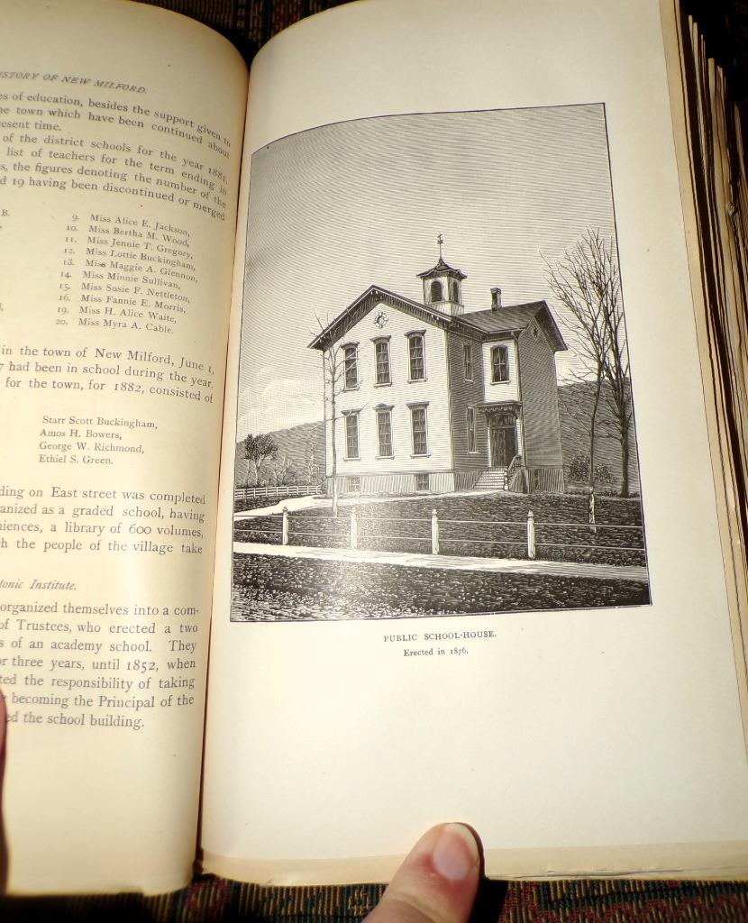XRARE 1882 History of the Towns of New Milford and Bridgewater, Connecticut maps