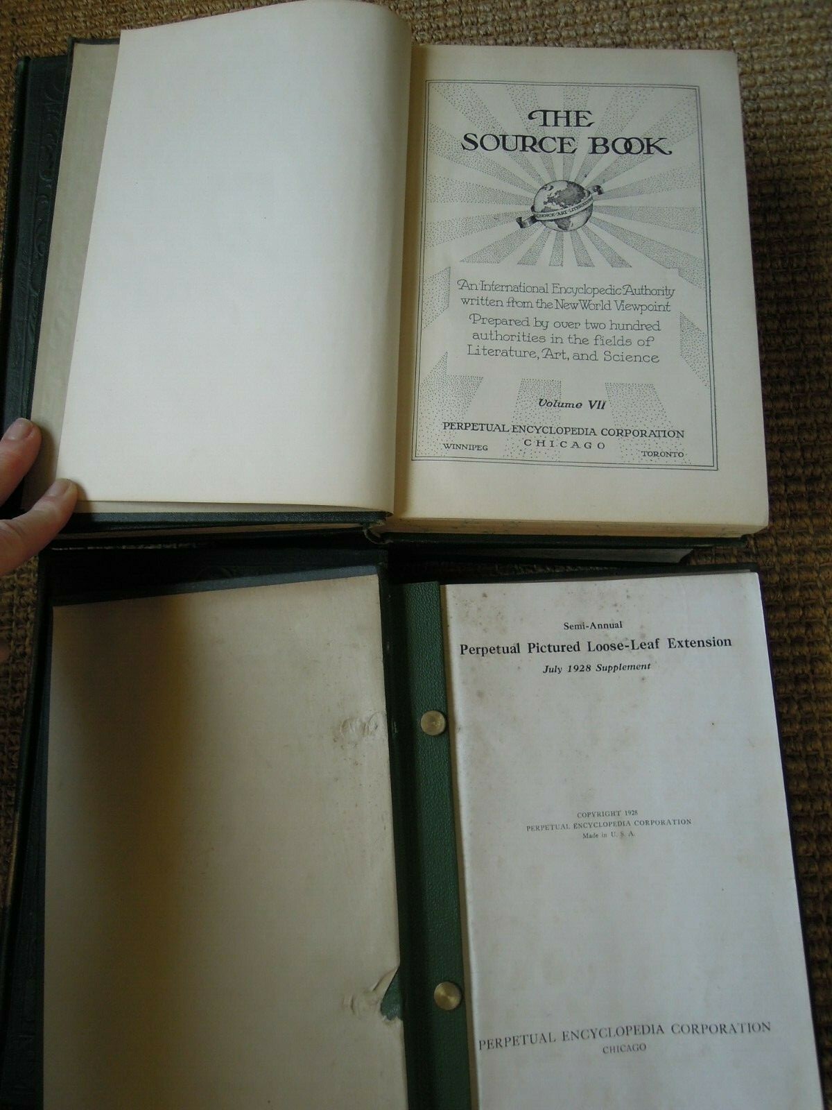 The Source Book- 10 Vol + Loose Leaf Extension, Perpetual Encyclopedia Corp 1926