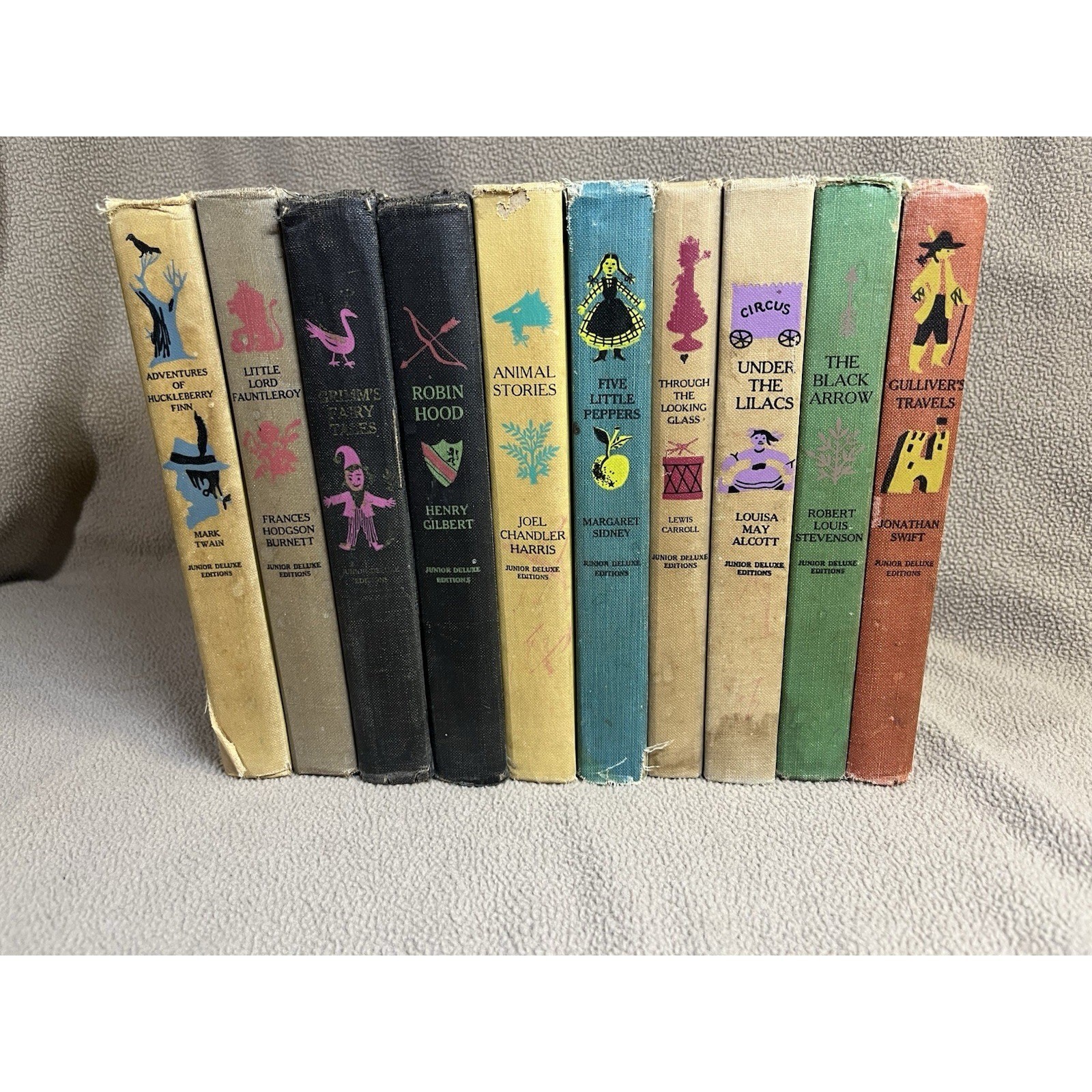 Lot of 10 Vintage Junior Deluxe Editions Classic Children’s Hardcover Books 1954