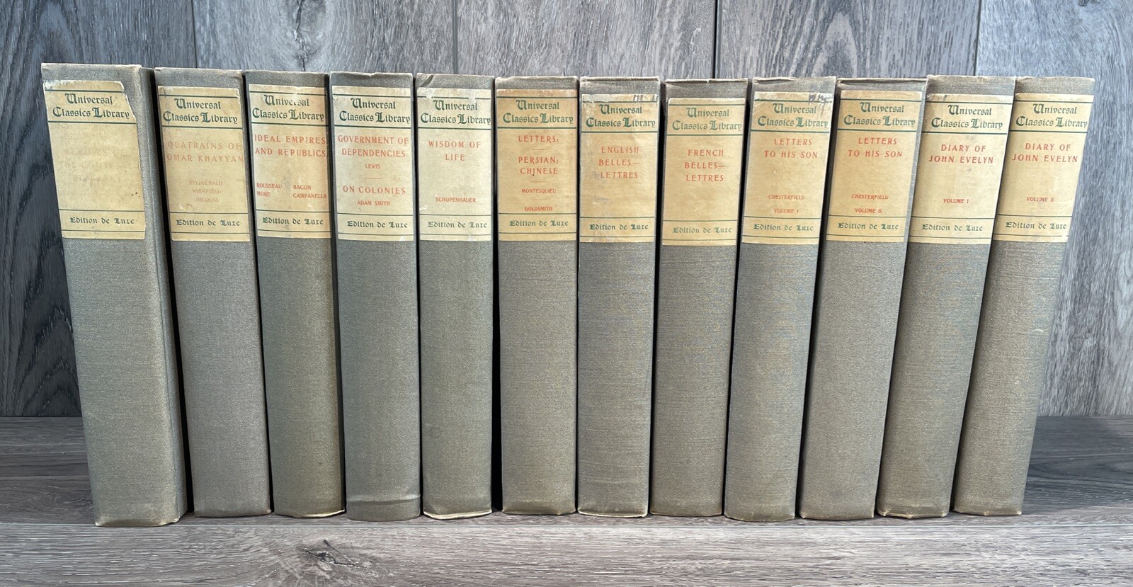 Universal Classics Library 1901 Antique Lot Of 12 by Walter J Dunne Adam Smith