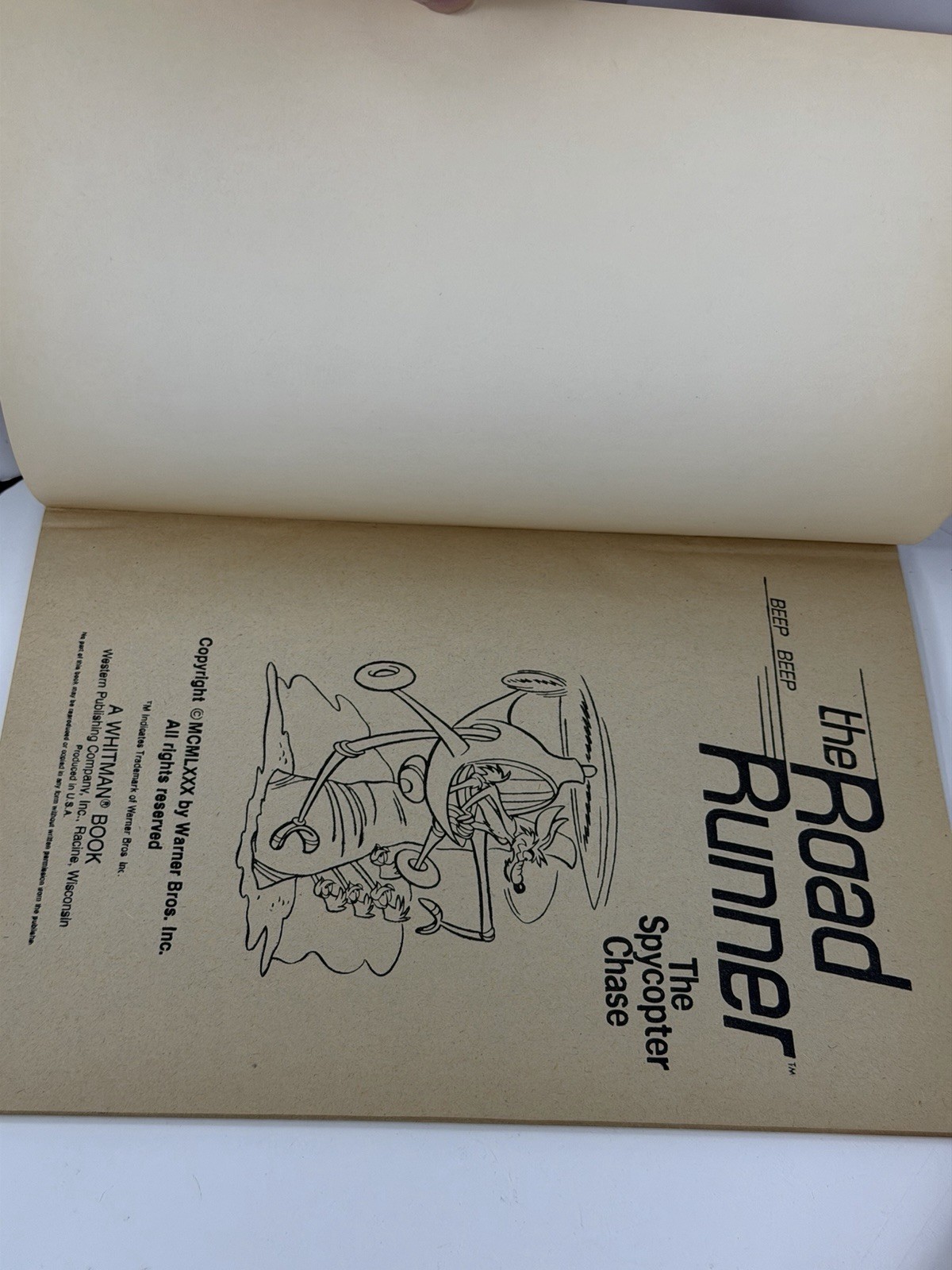 Road Runner The Spycopter Chase Wile E Coyote Whitman 1980 Coloring Book 1052-89
