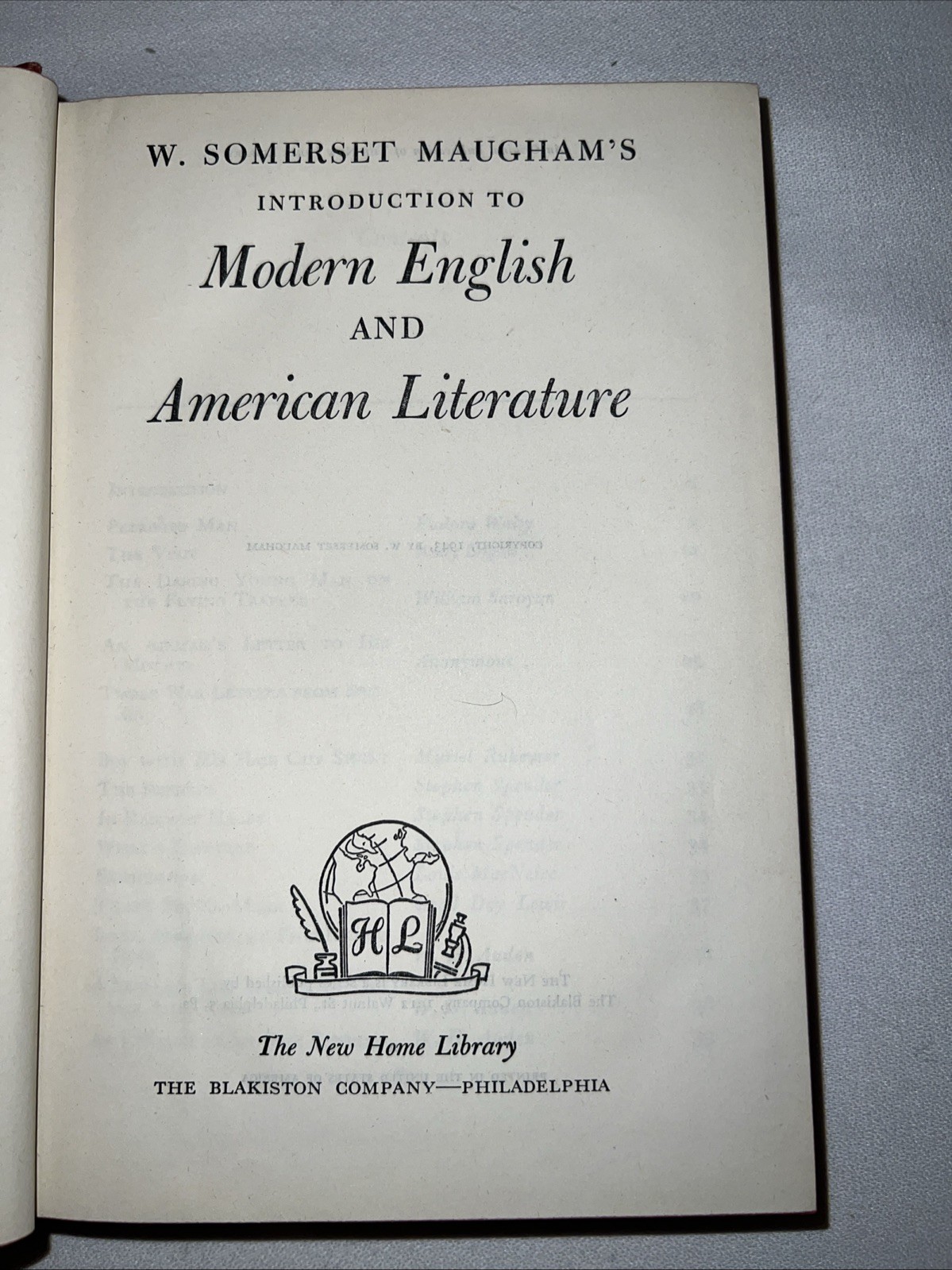 W. Somerset Maugham’s Introduction to Modern English and American Literature 1st