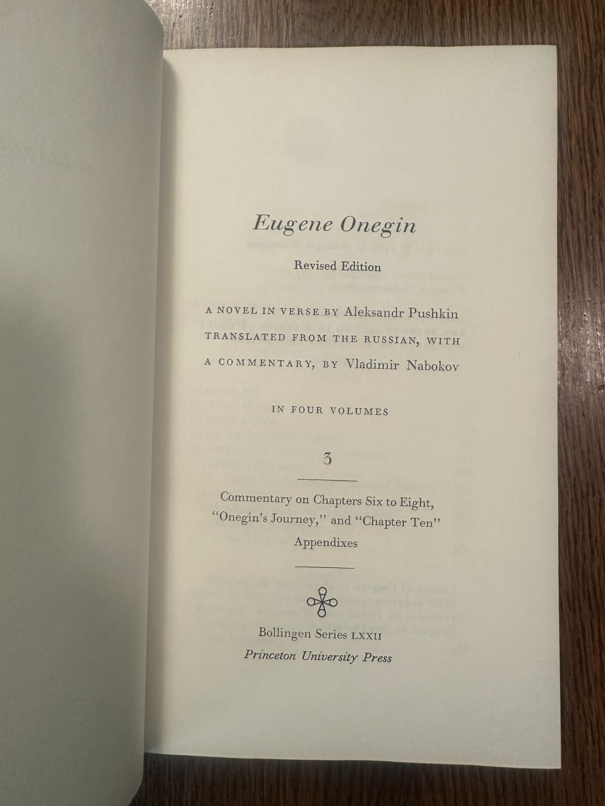 Eugene Onegin by Pushkin translated by Vladimir Nabokov 4 HC Vols. w/DJ’s VG++