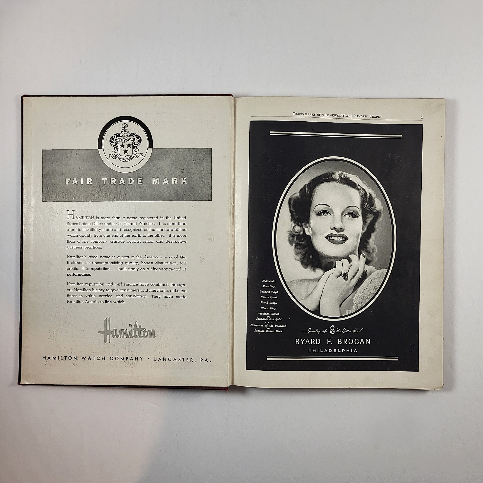 Trade-Marks of the Jewelry of the Kindred Trades 5th Edition 1943 Hardcover