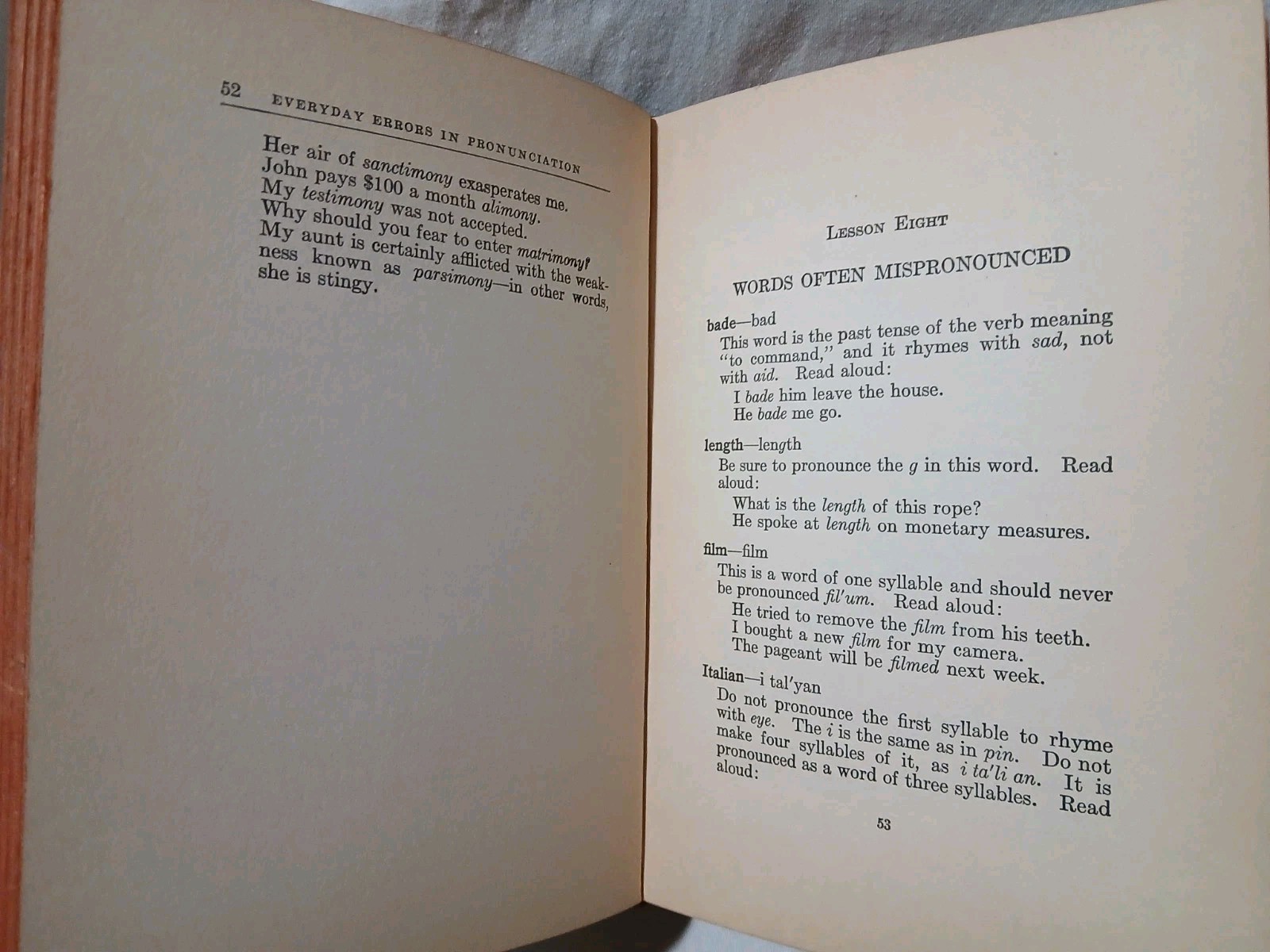 Everyday Errors in Pronunciation – John Gilmartin – Walter J. Black Inc. HC 1936