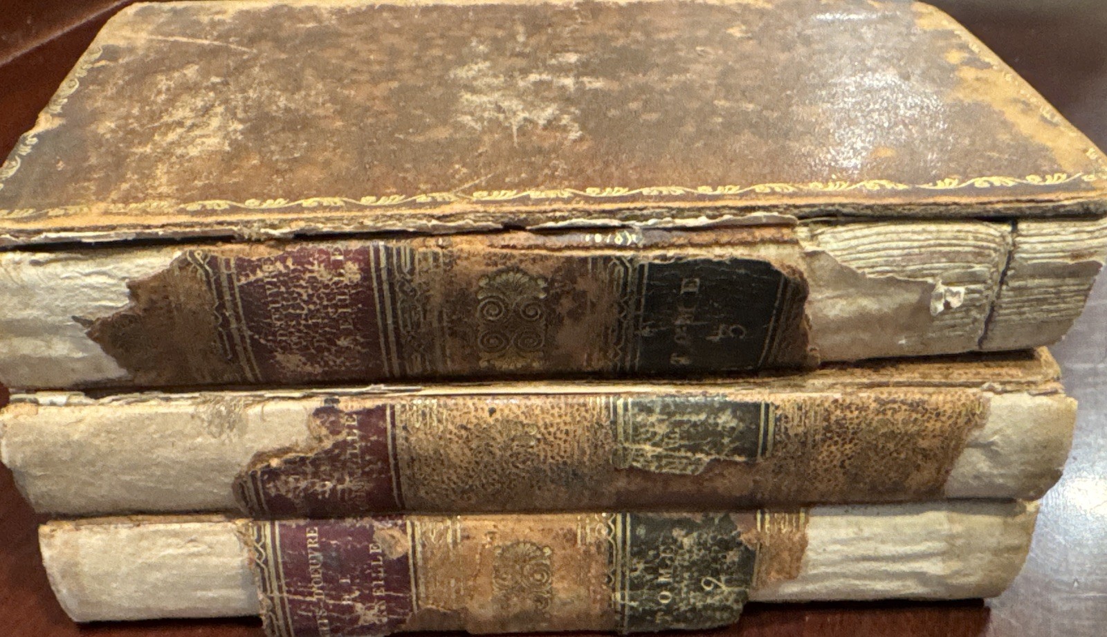 3 Antique 1822 Volumes-Chef-D’Oeuvres de P. Corneille Stereotype D’ Herhan