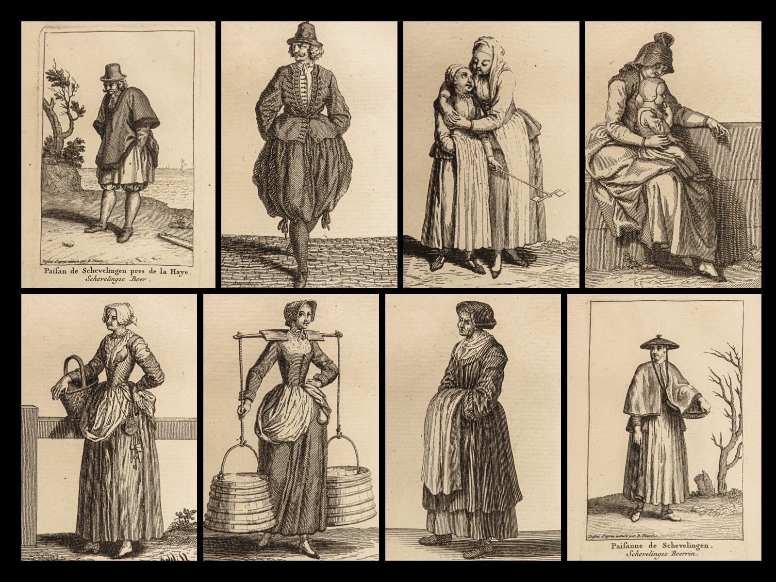 1720 PICART Fashion Engravings Swedish Dresses Holland Costumes Clothing RARE