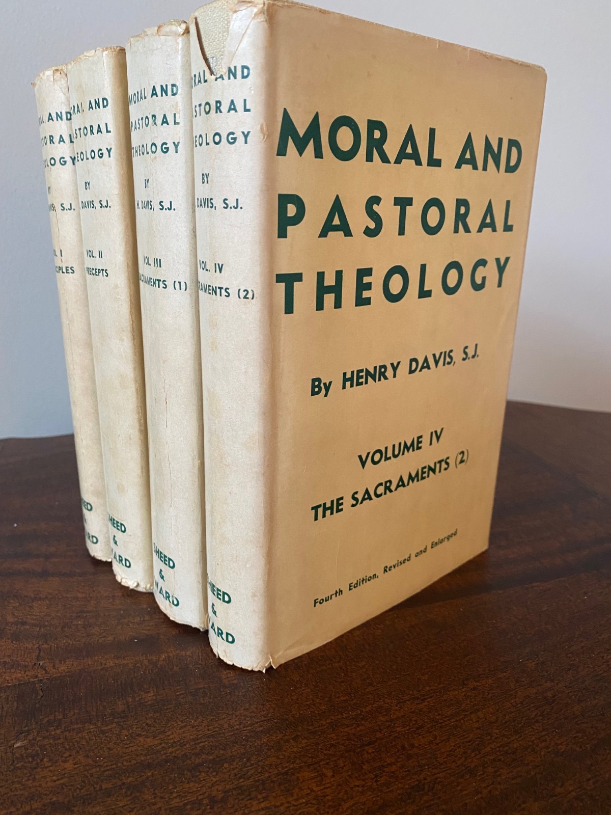 Moral and Pastoral Theology by Henry Davis, SJ (4 Volume Set), Hardcover 1943