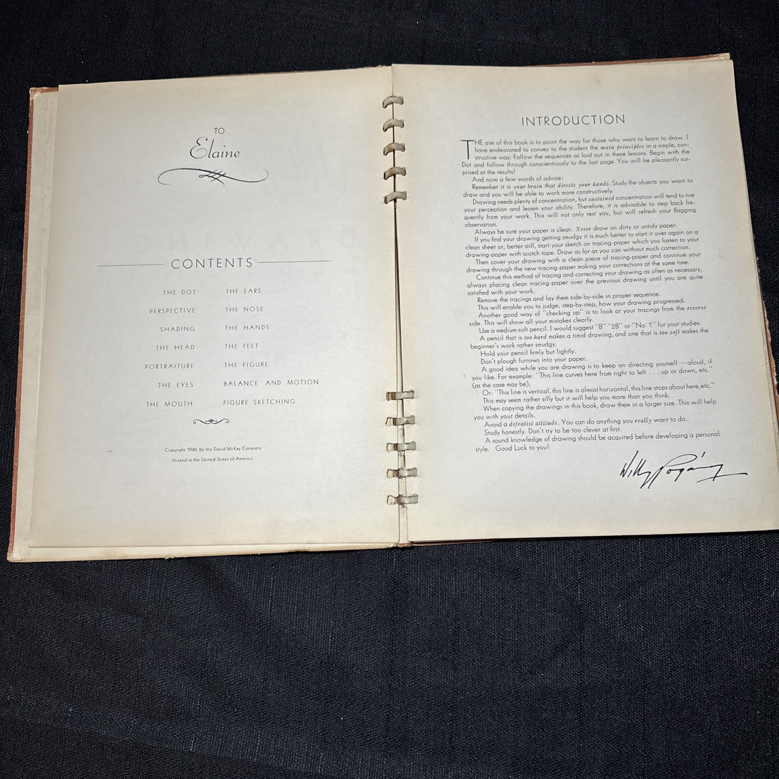 Willy Pogany Drawing Lessons 1946 HC David McKay Art Instruction Book