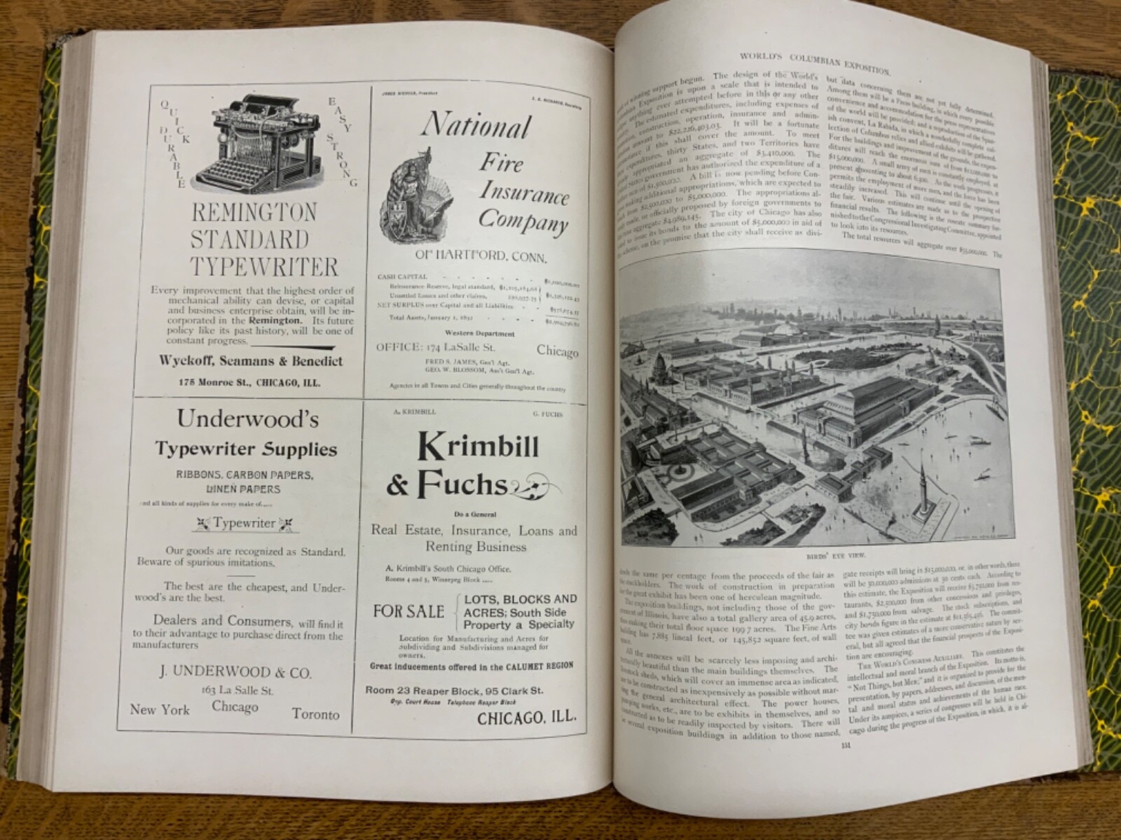 1892 Chicago & Its Progress & Growth from Great Fire to Present Time Illustrated